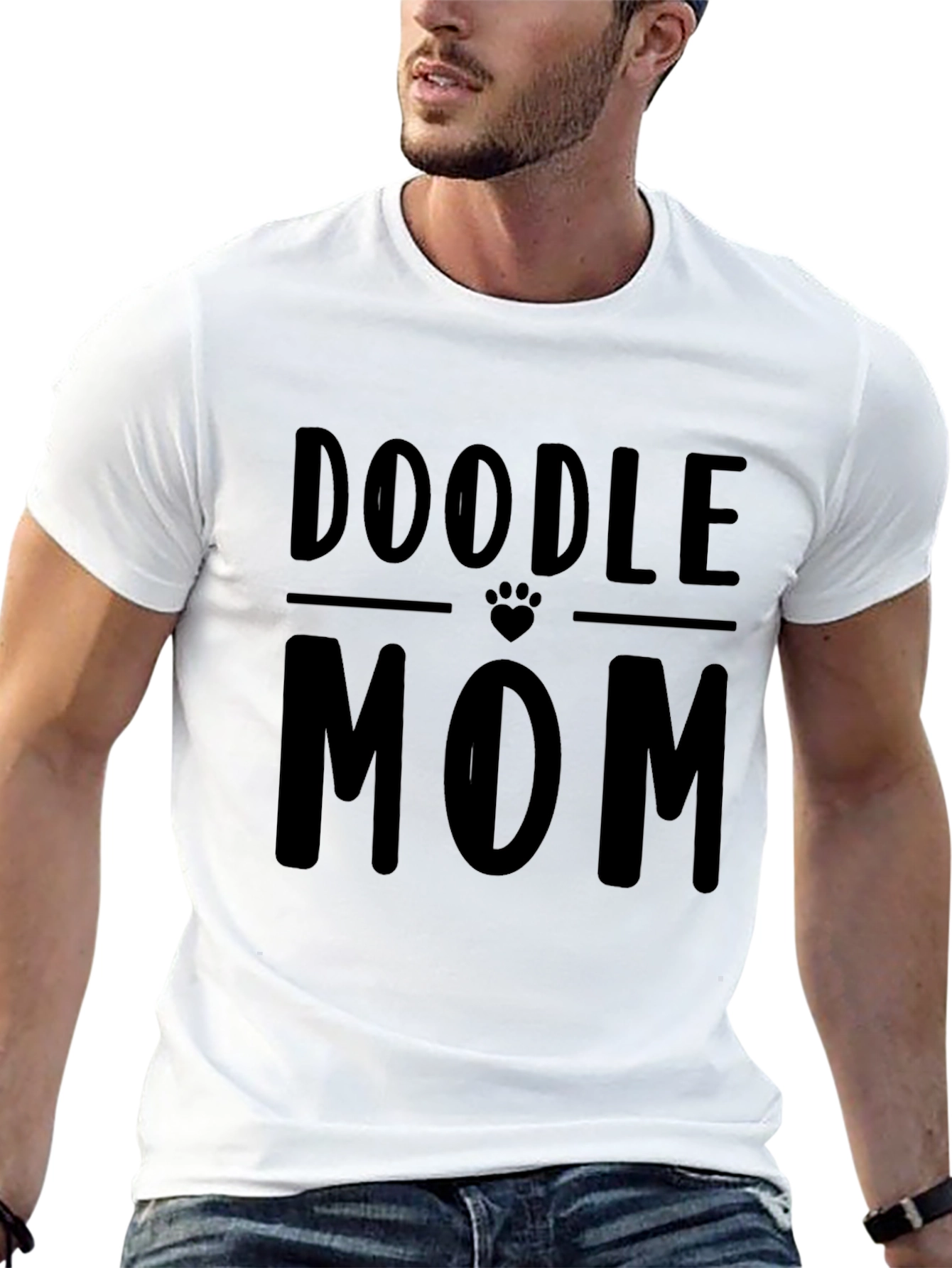 Doodle Mom Graphic T-Shirt - Black Crew Neck Tee
