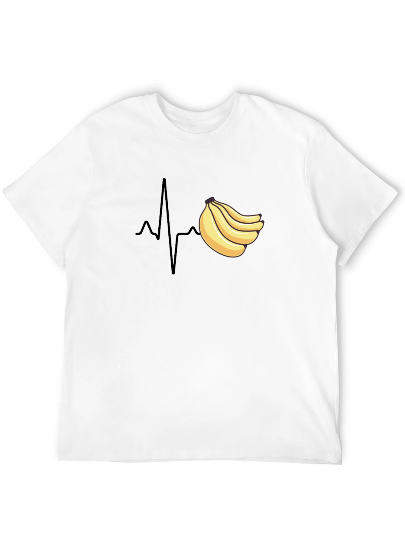 Banana Heartbeat T-Shirt - Funny Fruit ECG Tee