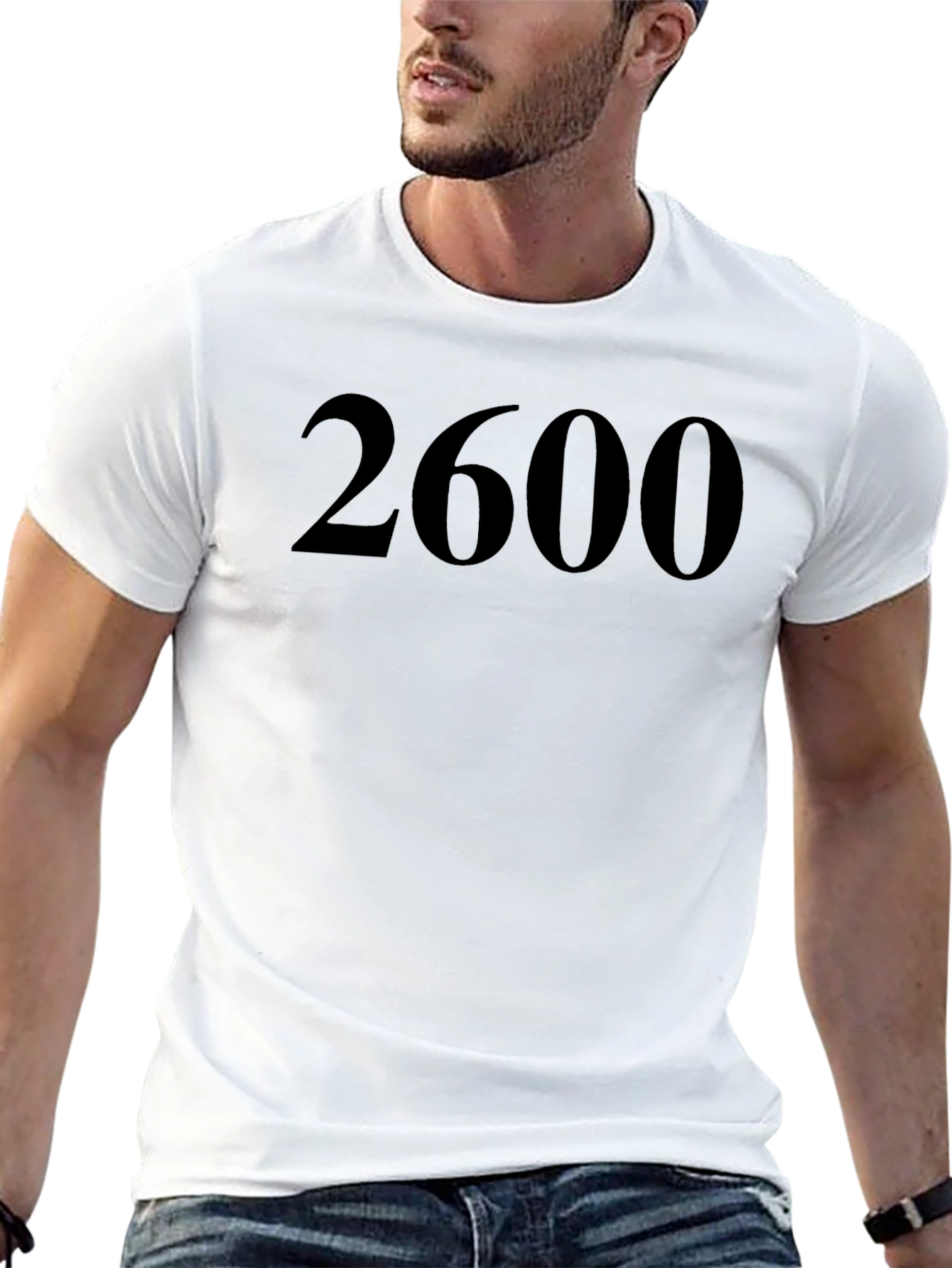 2600 Black Graphic Tee - Stylish & Comfortable