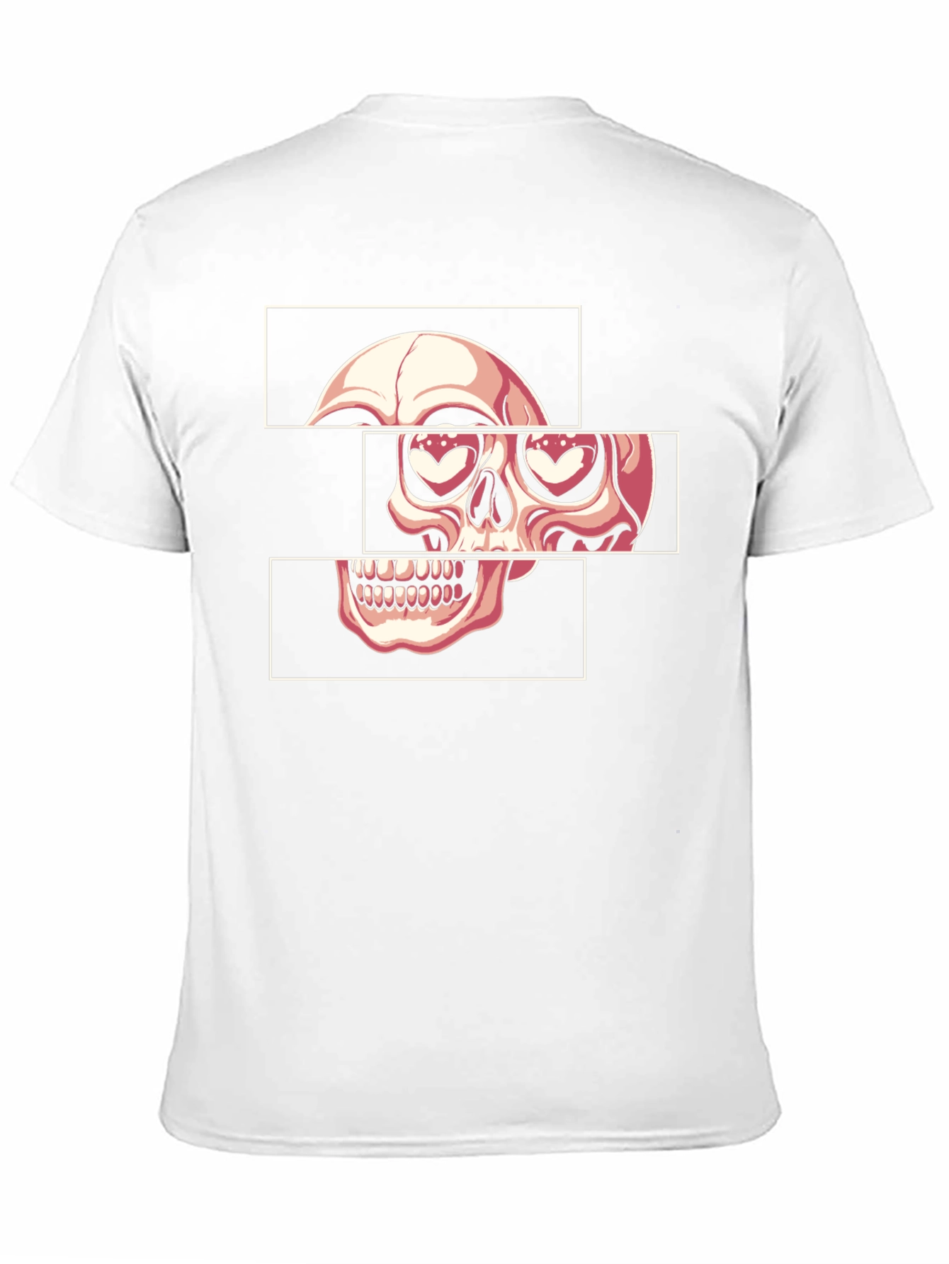 Skull Heart Eyes Graphic Tee - Black Cotton Blend