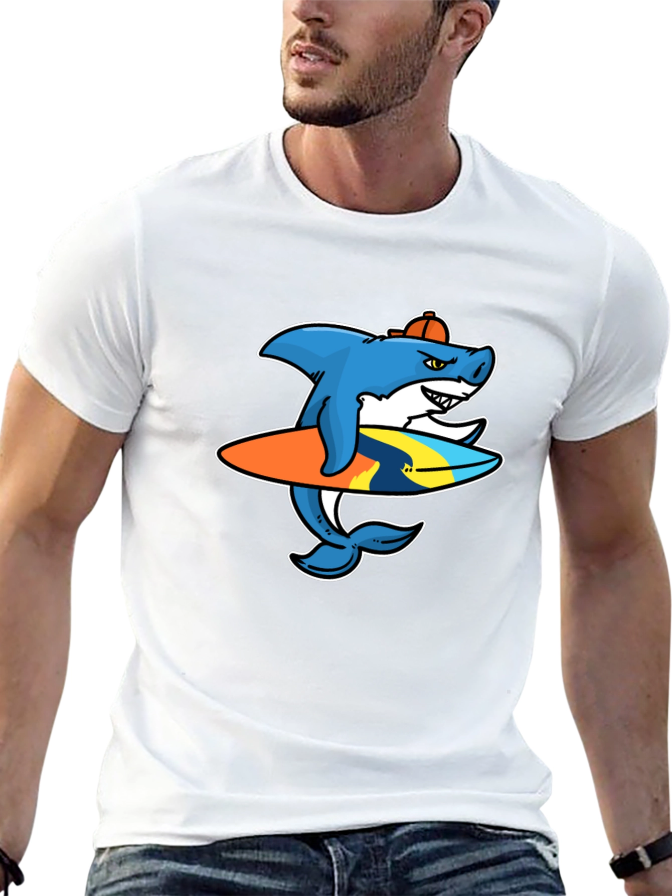 Shark Surfer Graphic T-Shirt