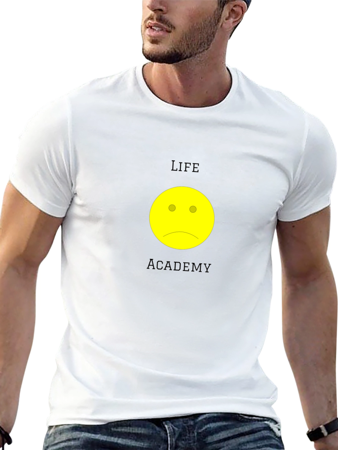 Life Academy Sad Face Black T-Shirt