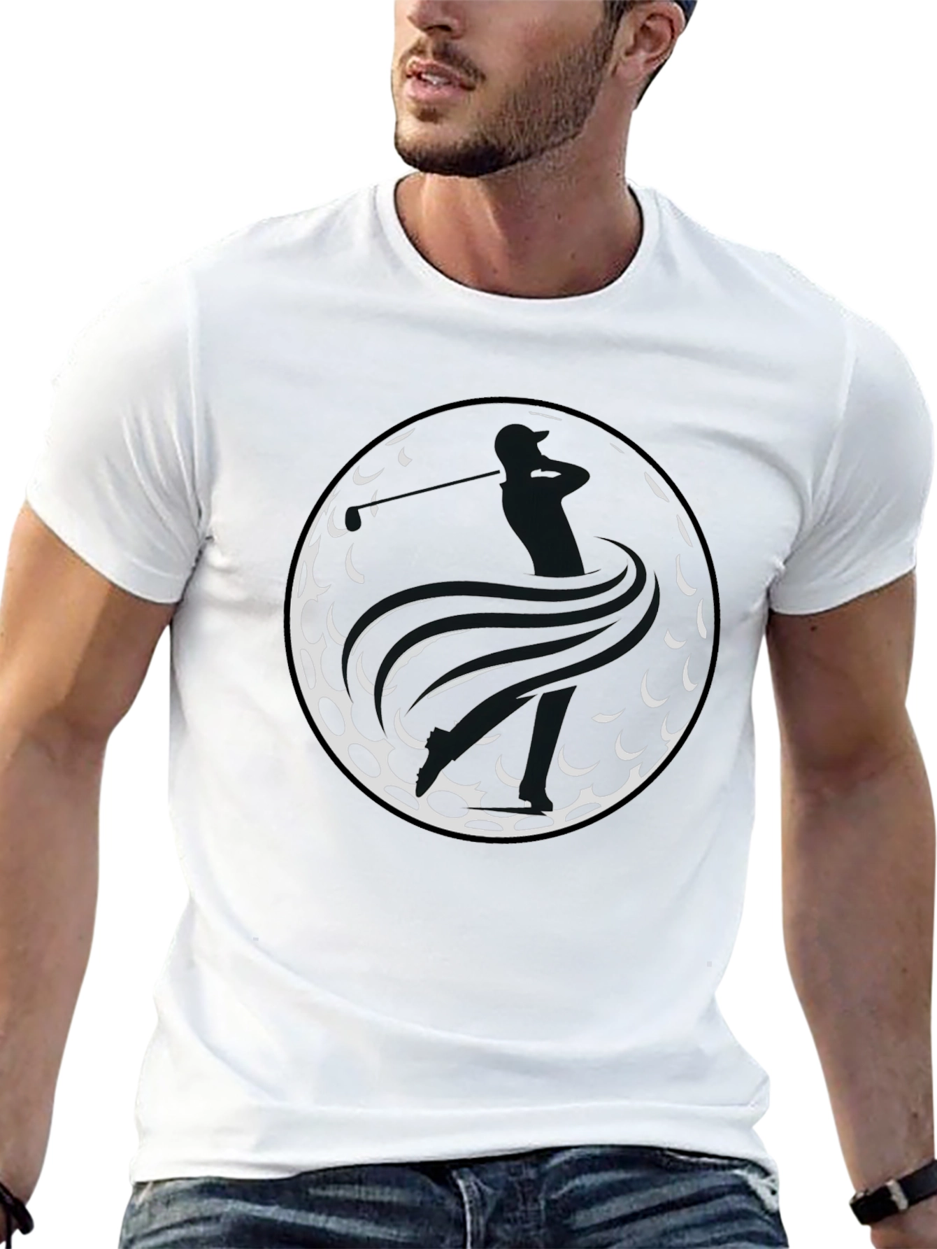 Golf Ball Tee Shirt - Golfer Swing Graphic Tee