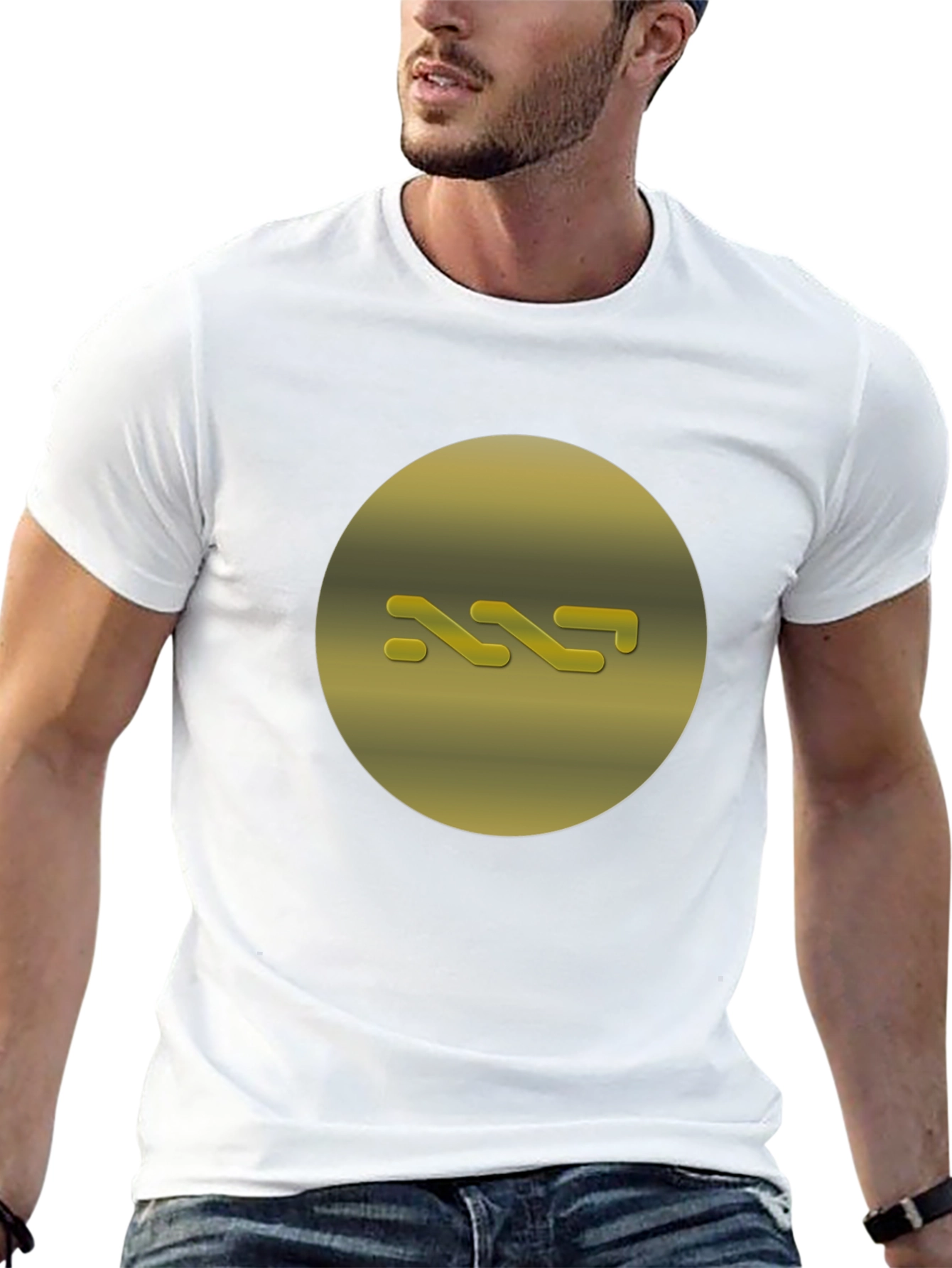Abstract Graphic Tee - Gold on Black