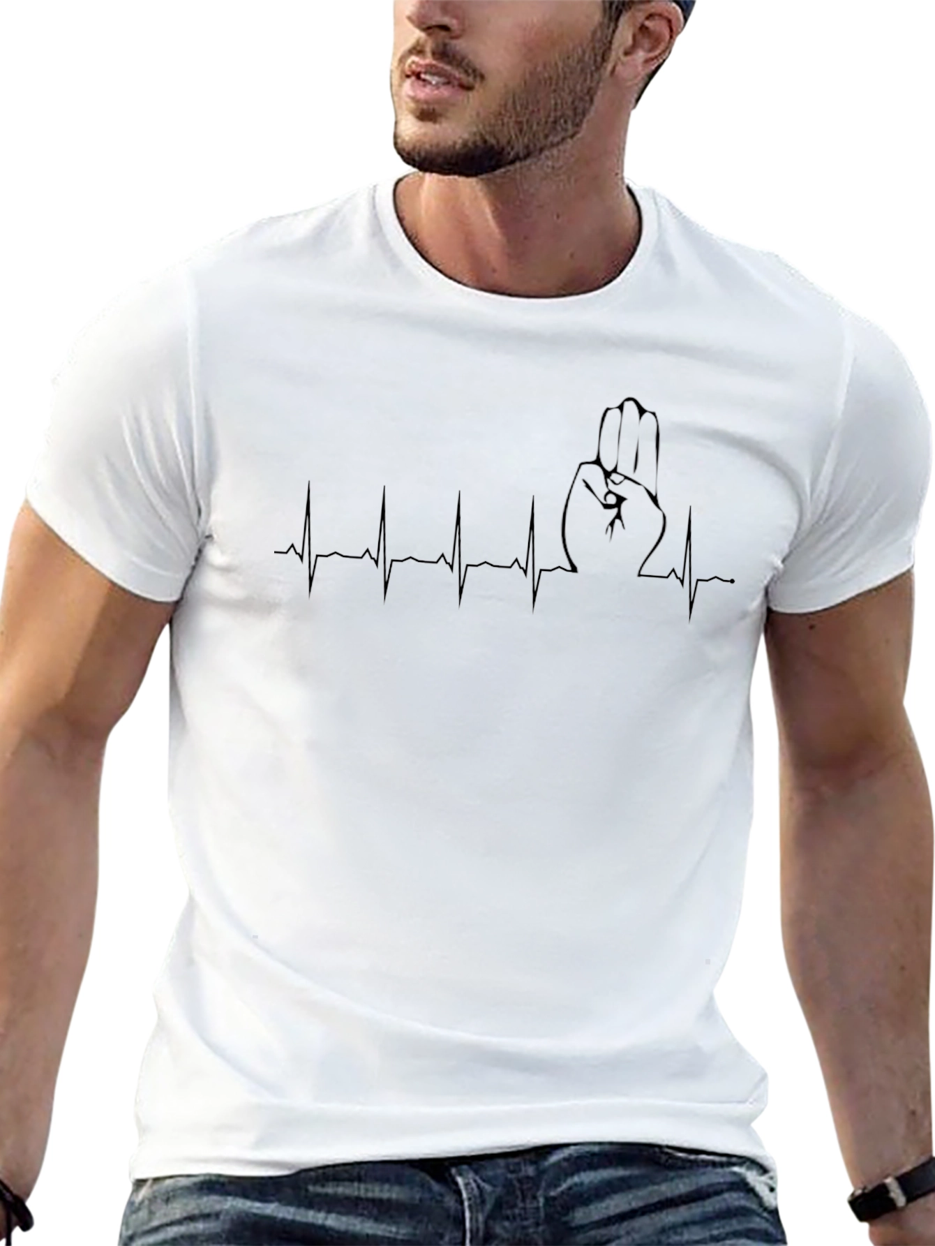 Scout Hand Sign Heartbeat T-Shirt