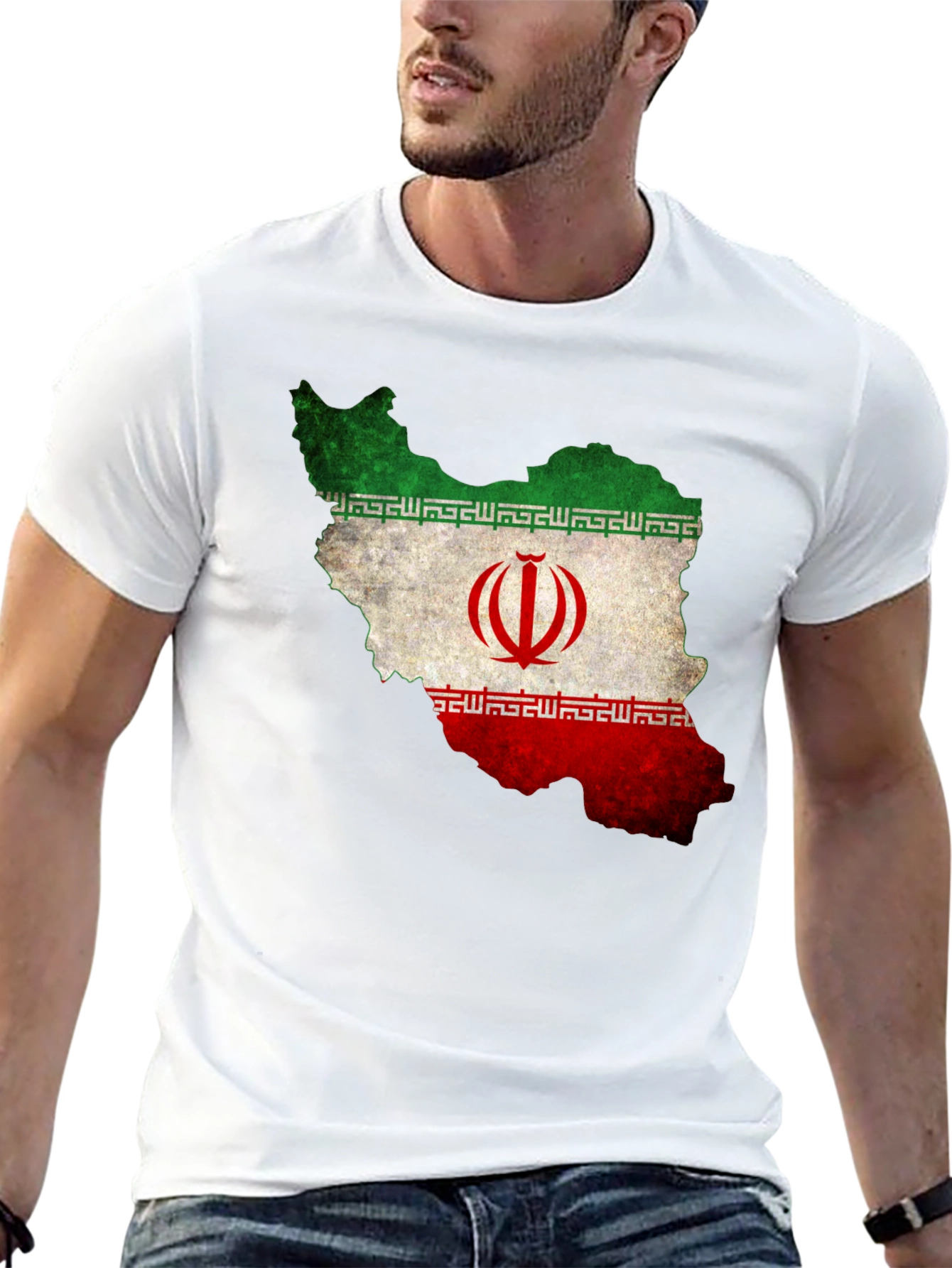 Iran Flag Map Graphic T-Shirt