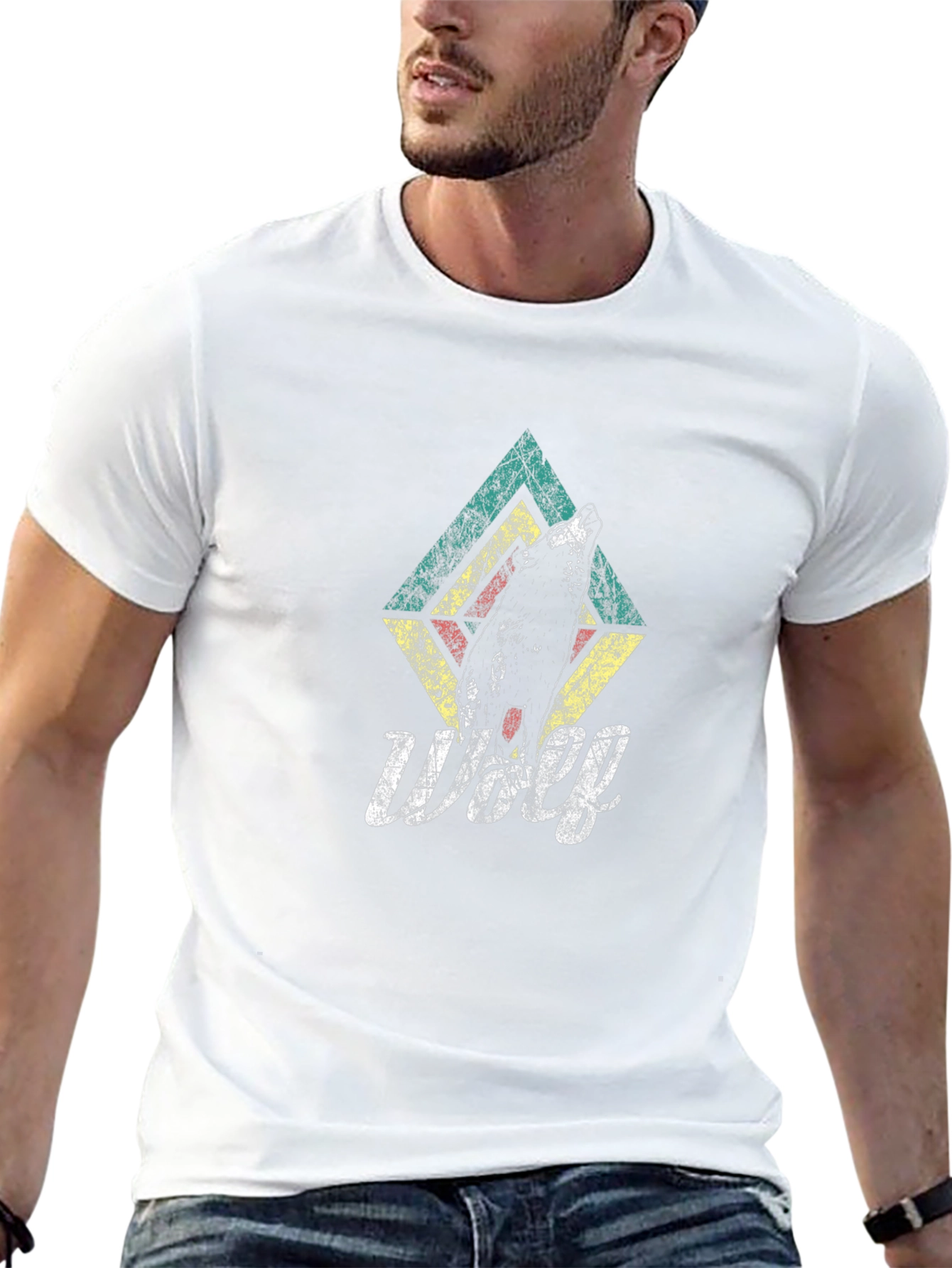 Retro Wolf Graphic Tee - Cool Animal Lovers Shirt