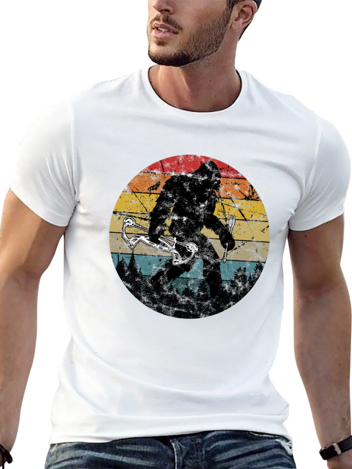 Bigfoot Bow Hunter Graphic Tee