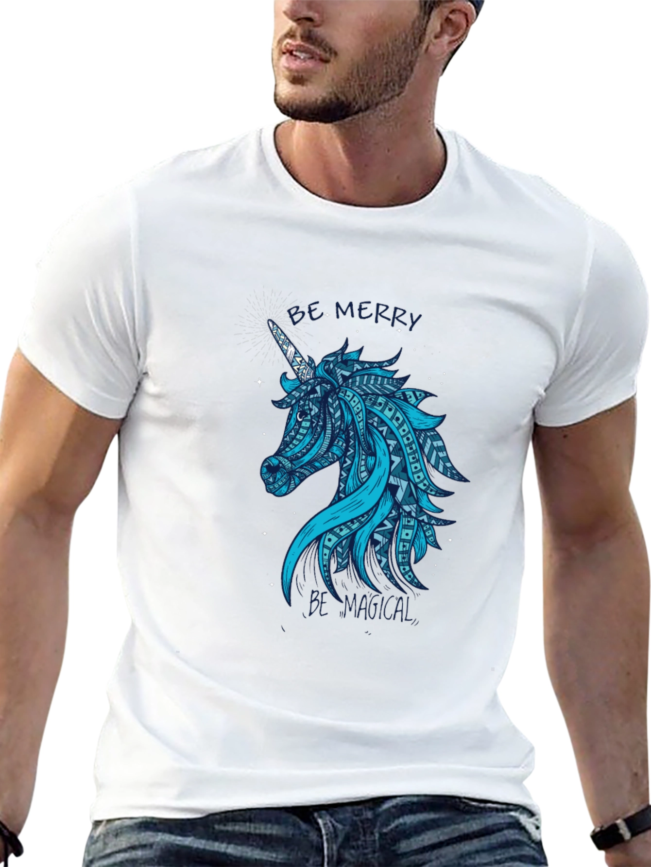 Magical Unicorn Graphic Tee - Black