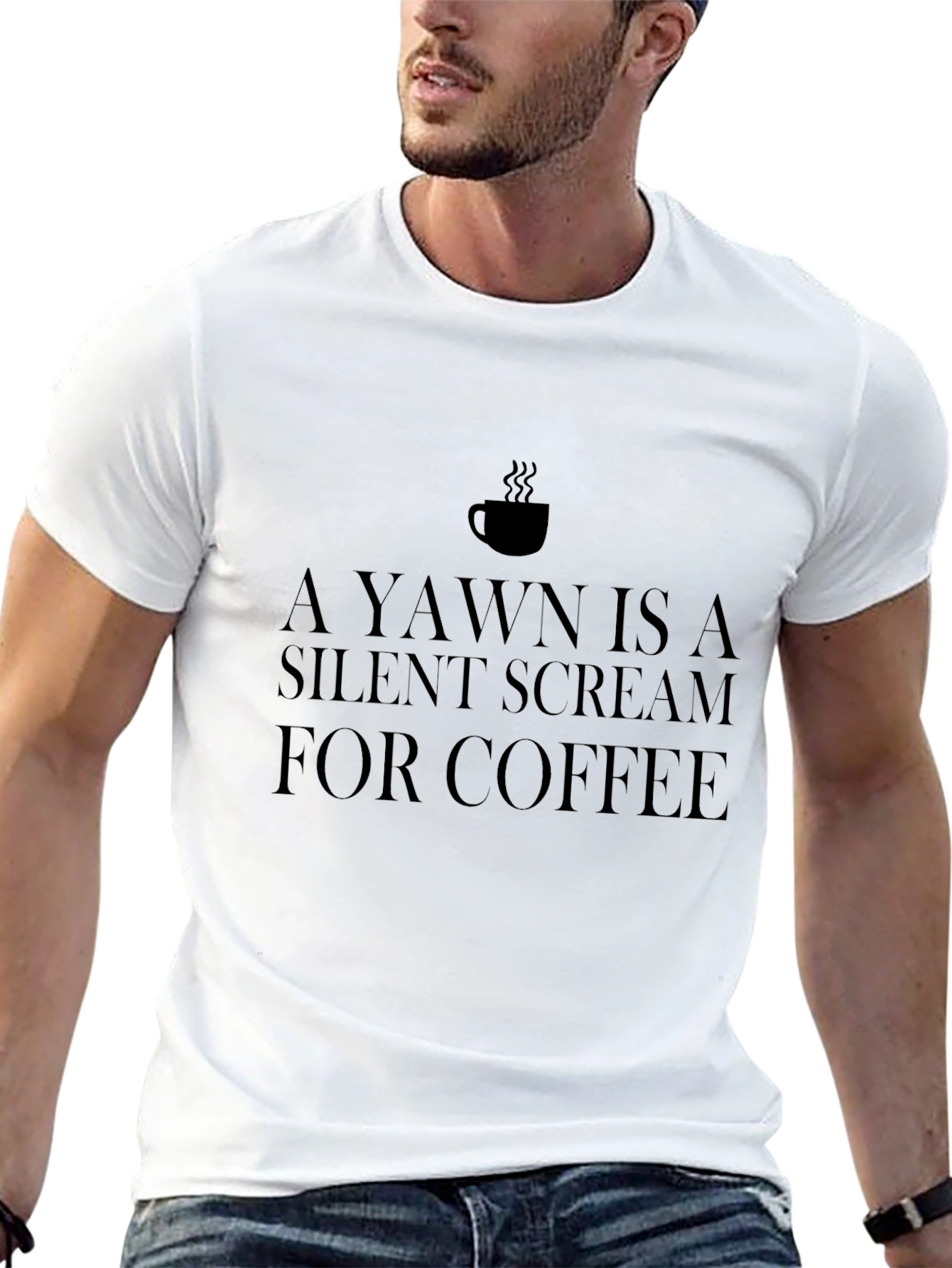 Coffee Lover Tee: A Yawn is a Silent Scream