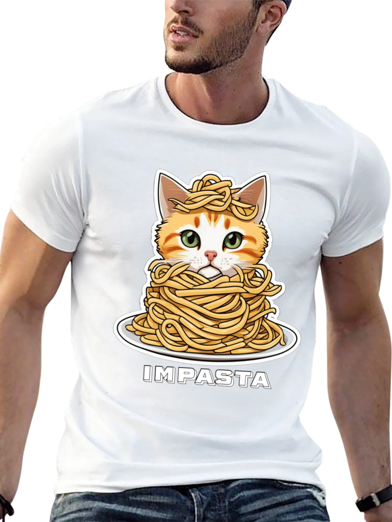 Impasta Cat Graphic T-Shirt - Funny Cute Pet Tee