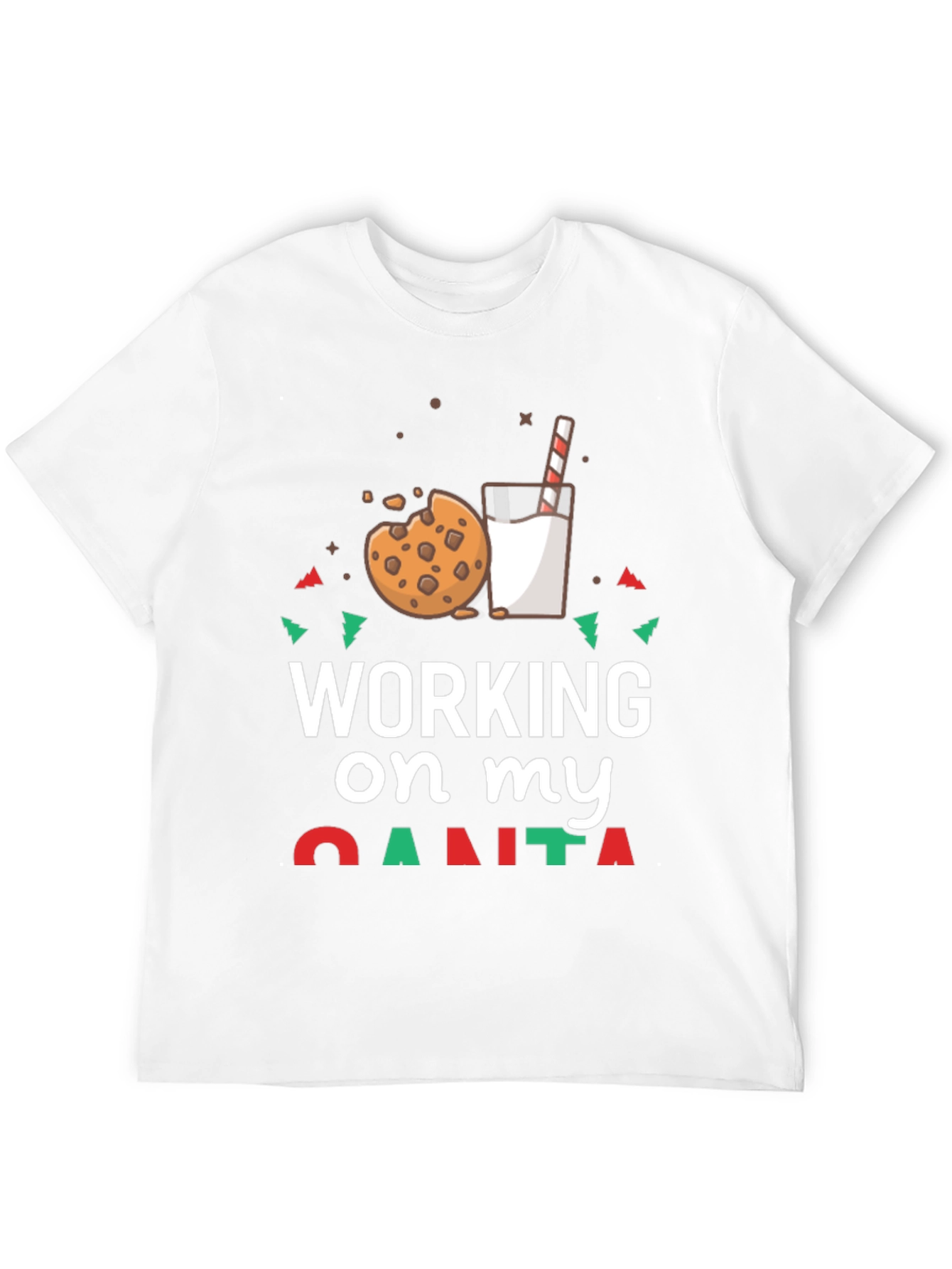 Working On My Santa Cookie Milk Graphic Tee