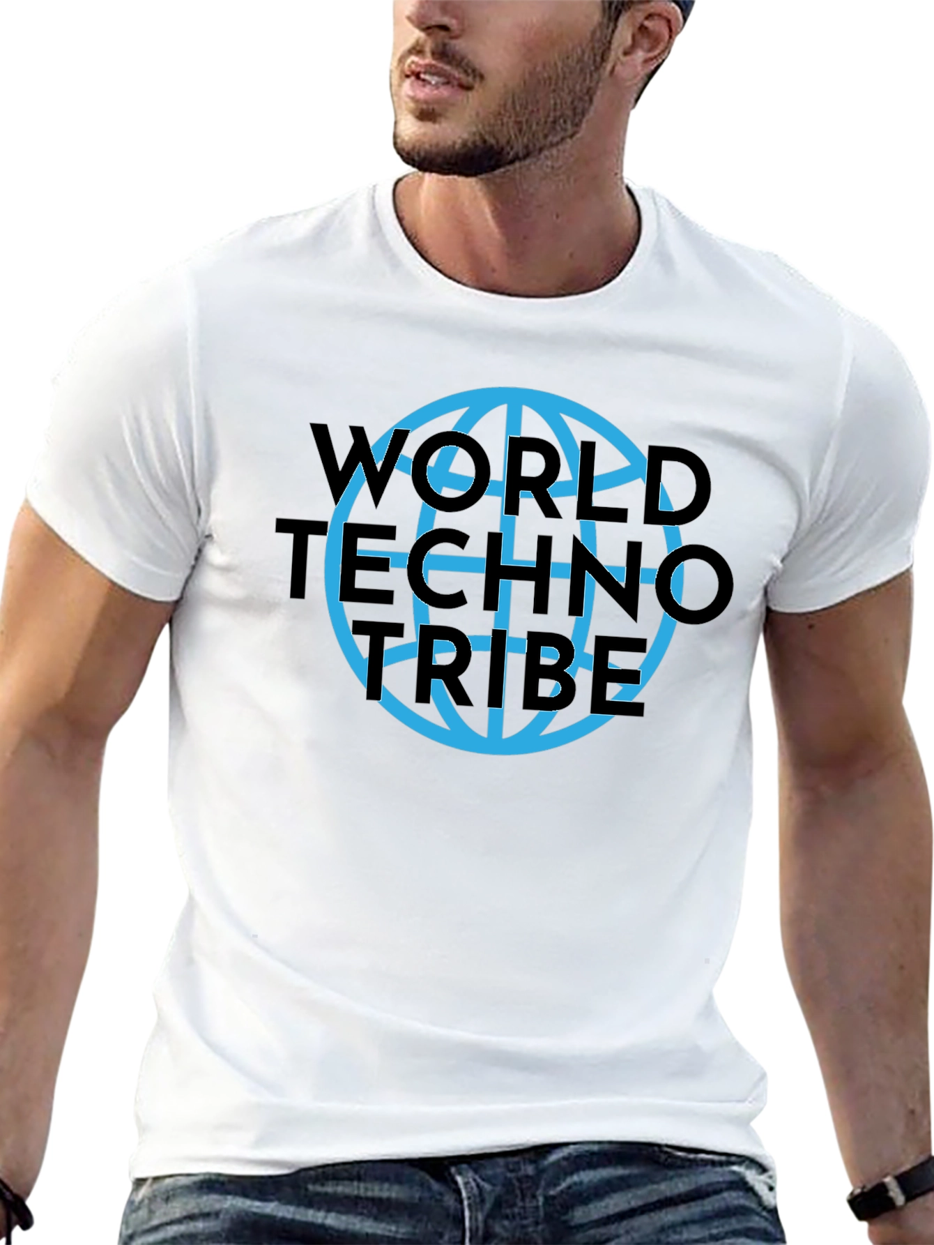 World Techno Tribe Black Graphic T-Shirt