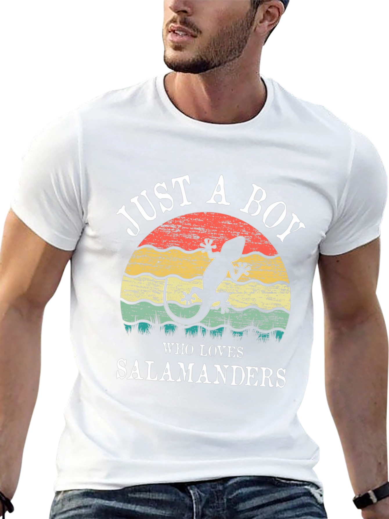 Boy Who Loves Salamanders T-Shirt Retro Style Tee