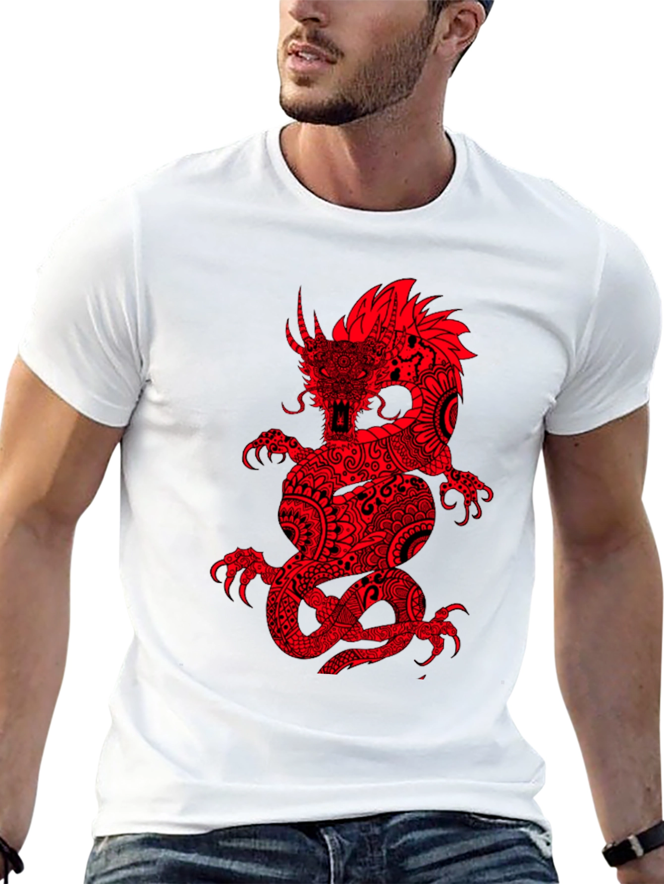 Red Dragon Graphic Black T-Shirt