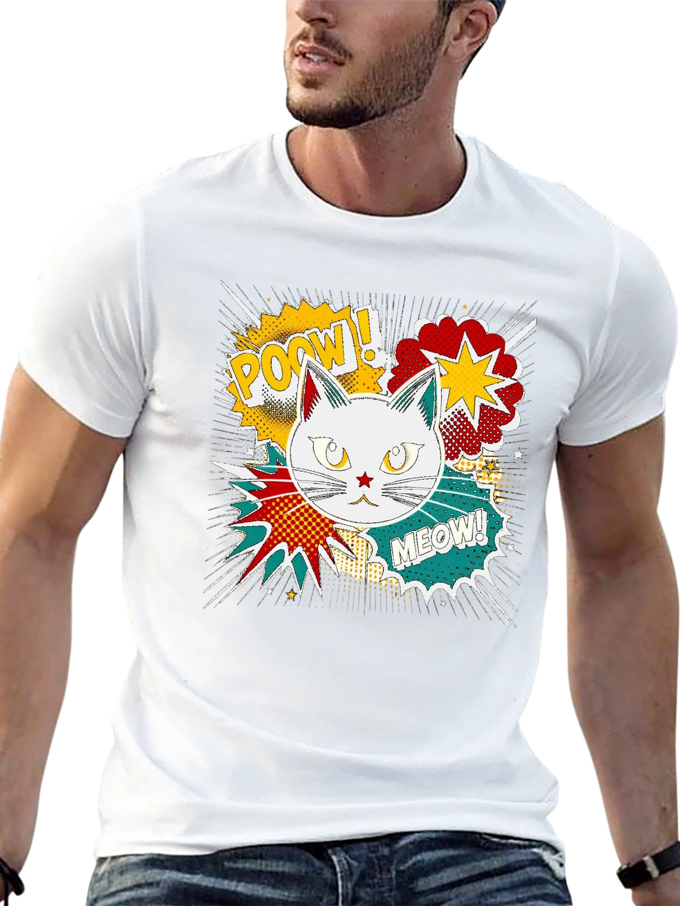 Comic Cat T-Shirt - Pow! Meow!