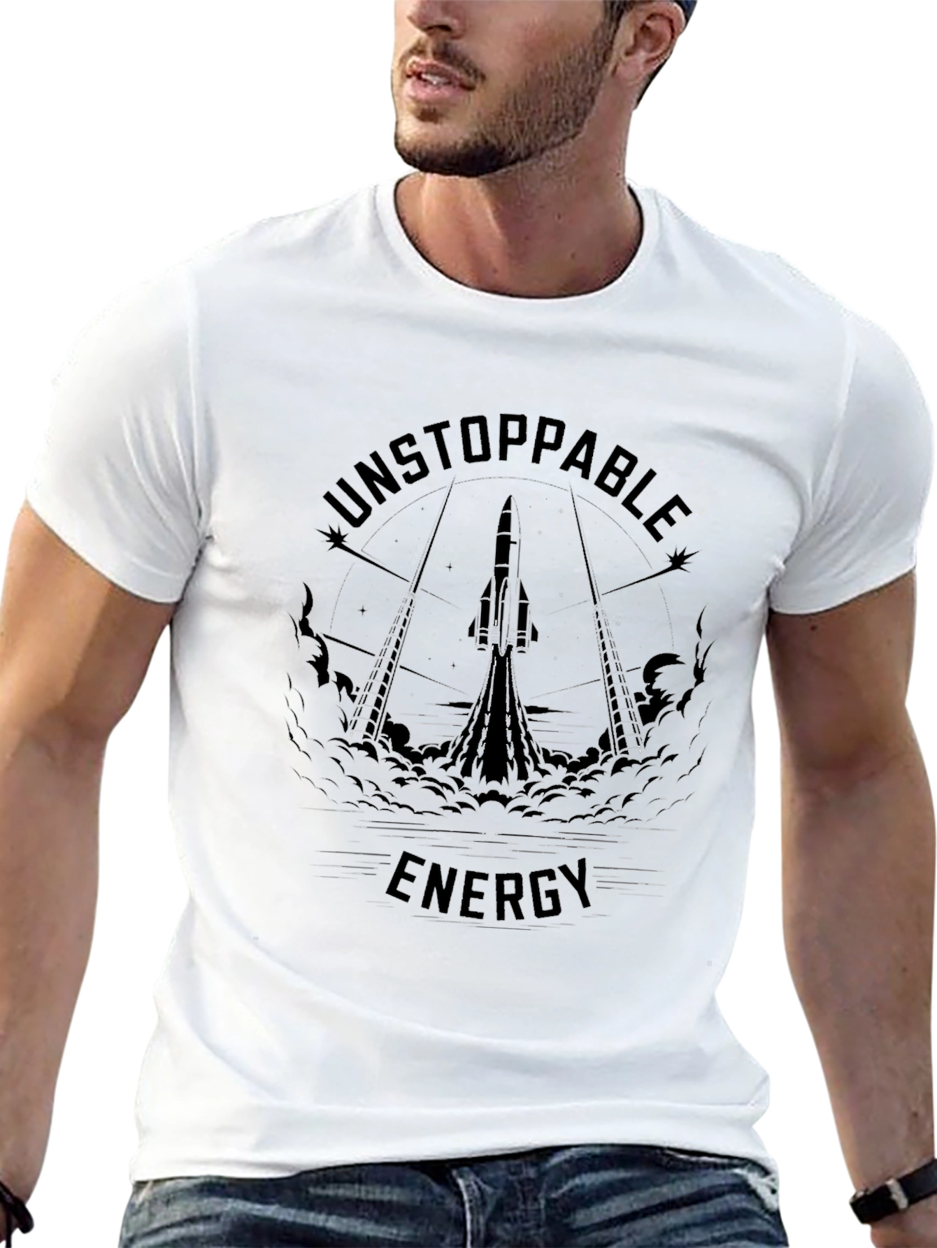 Unstoppable Energy Rocket Launch Graphic T-Shirt