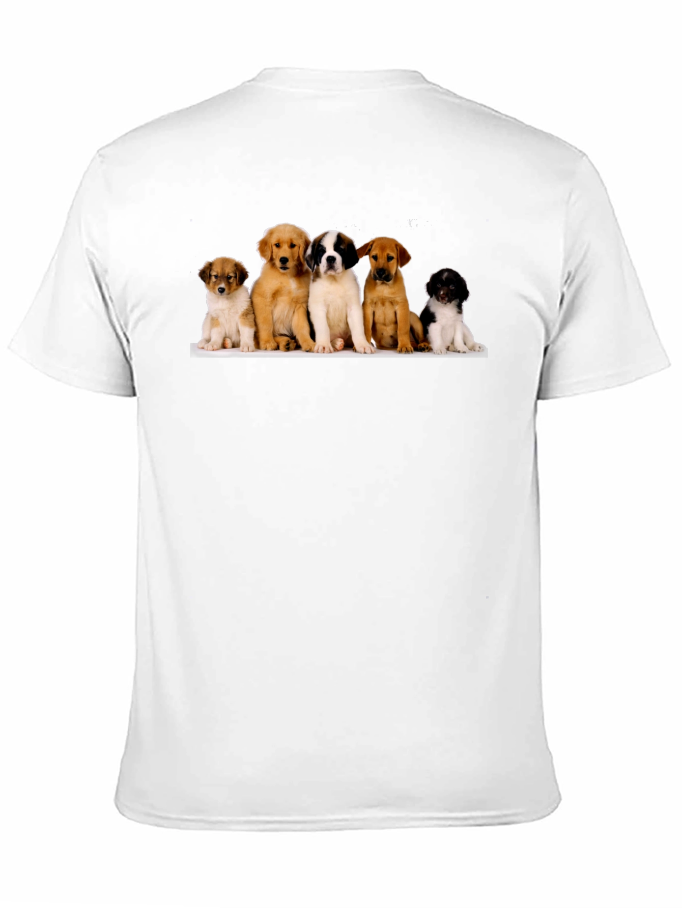 Puppy Pile T-Shirt - Black Cotton Blend