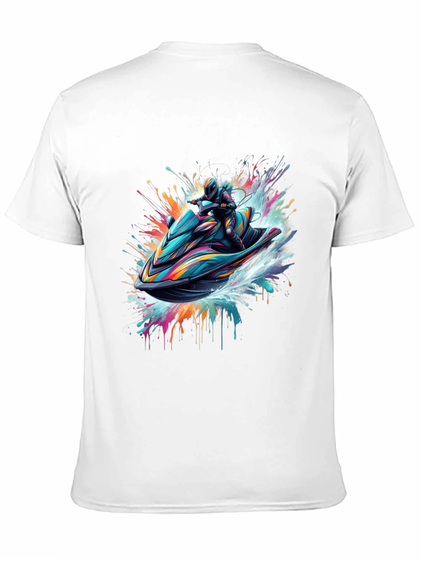 Jet Ski Rider Black T-Shirt - Vibrant Graphic Tee