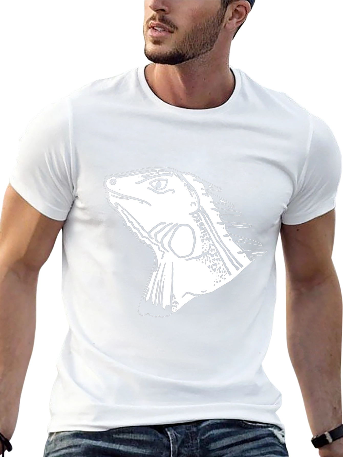 Iguana Graphic Tee - Black Cotton T-Shirt