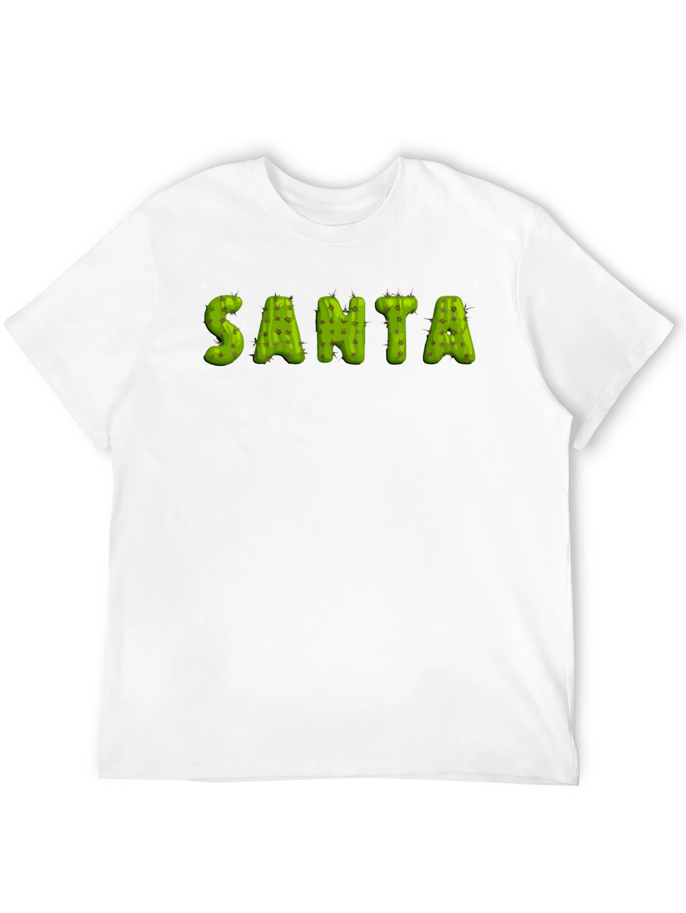Cactus Santa Graphic Black T-Shirt