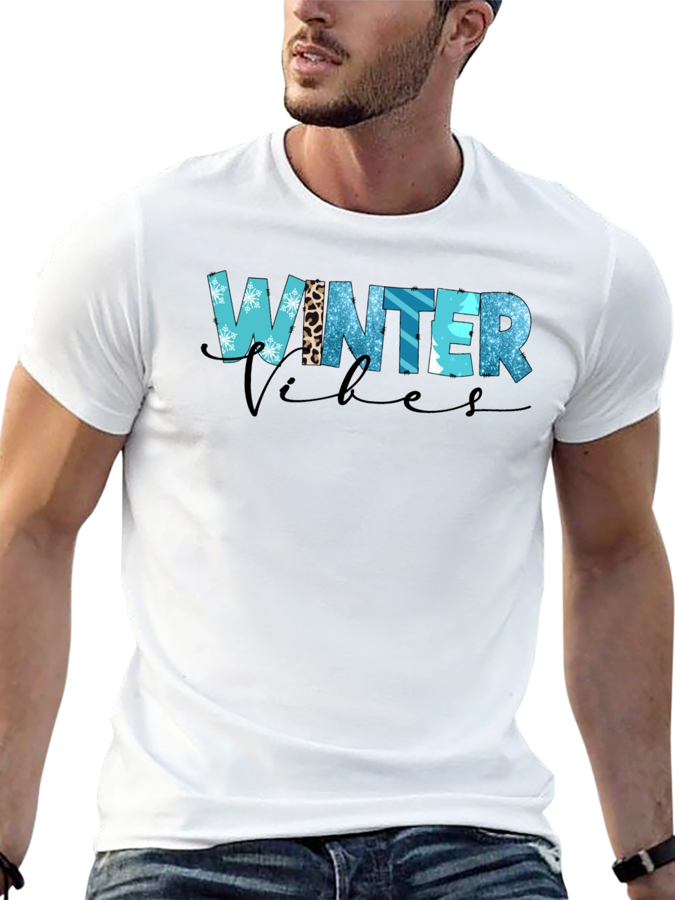 Winter Vibes Graphic Tee - Trendy Holiday Shirt