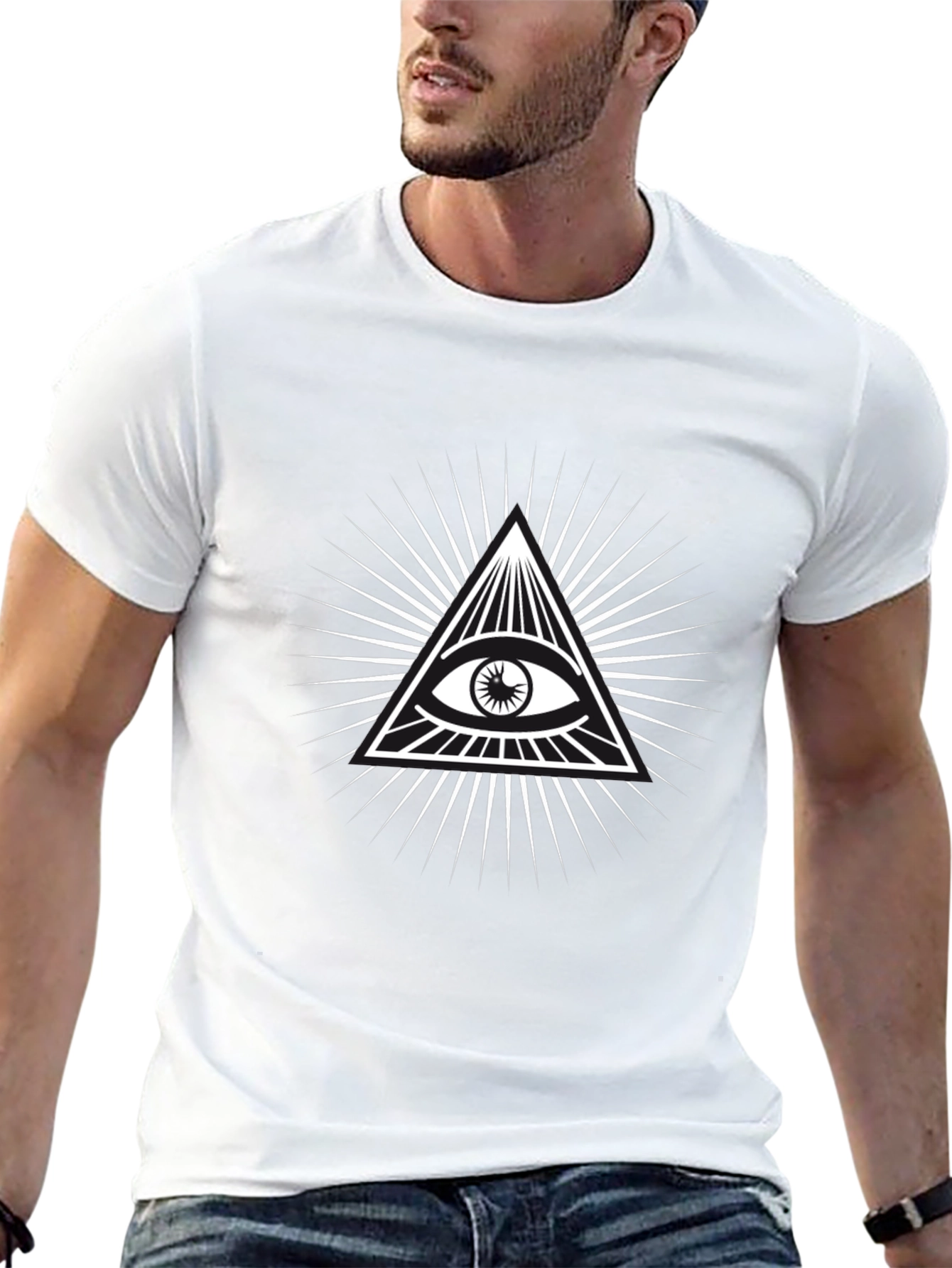 All Seeing Eye Graphic Tee - Black Cotton Blend