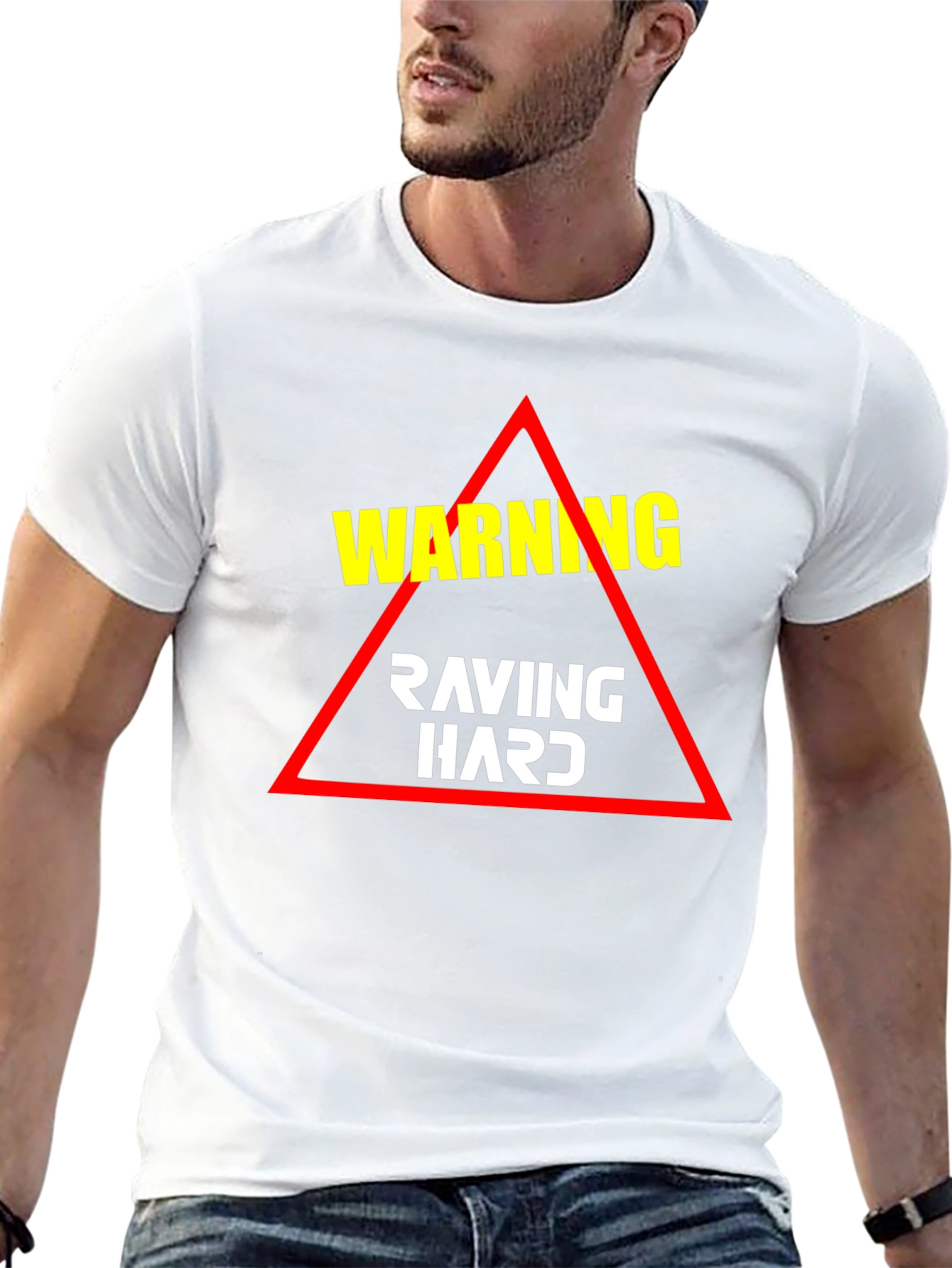 Warning Raving Hard T-Shirt - Black