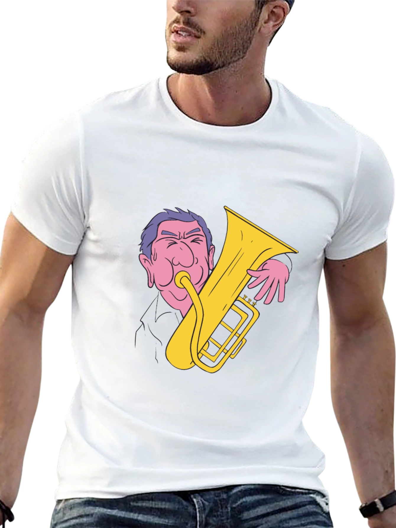 Man Playing Tuba Graphic T-Shirt