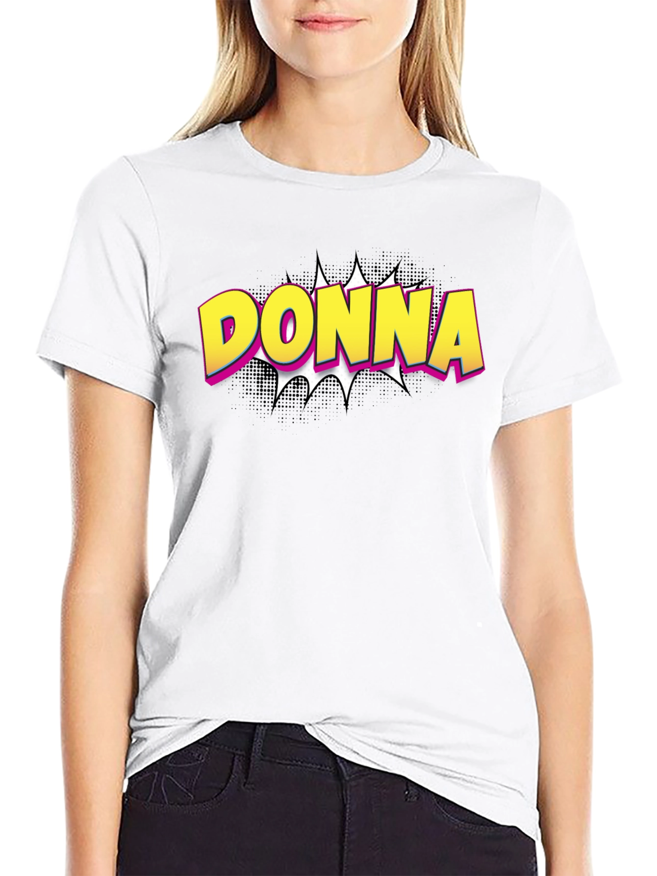 Donna Comic Style Graphic T-Shirt