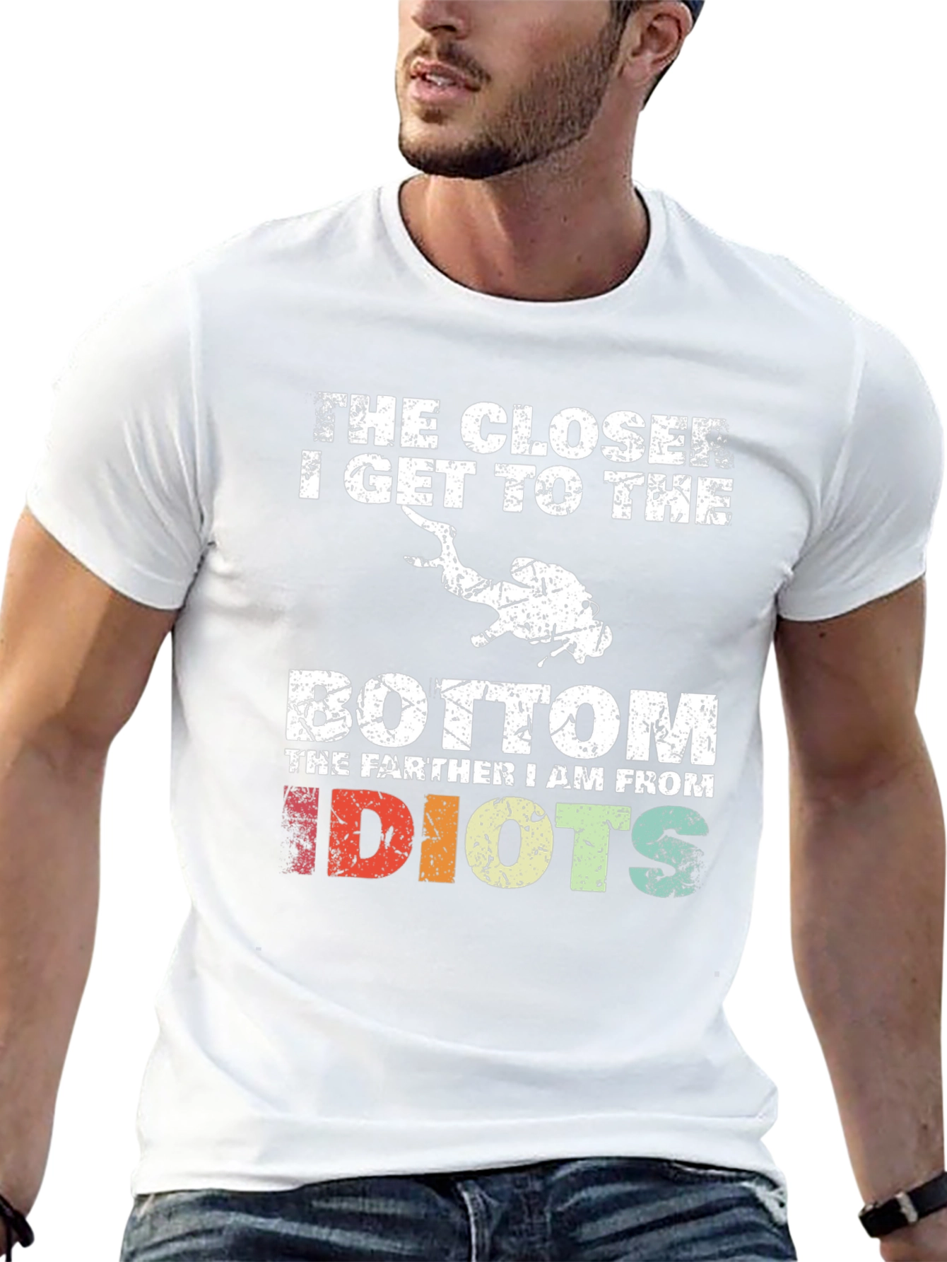 Diver Humor T-Shirt - Closer to the Bottom
