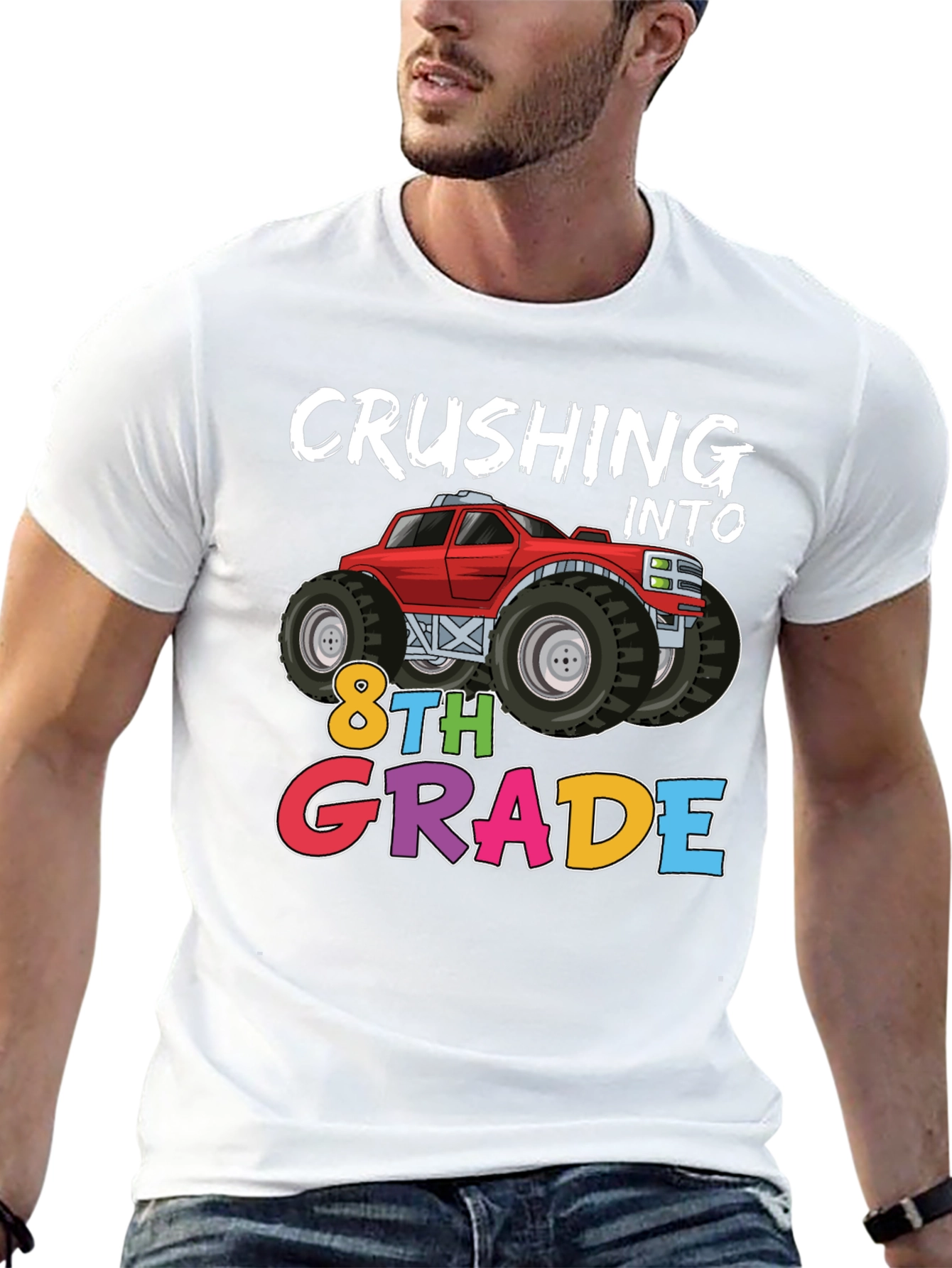 Crushing Into 8th Grade Monster Truck T-Shirt
