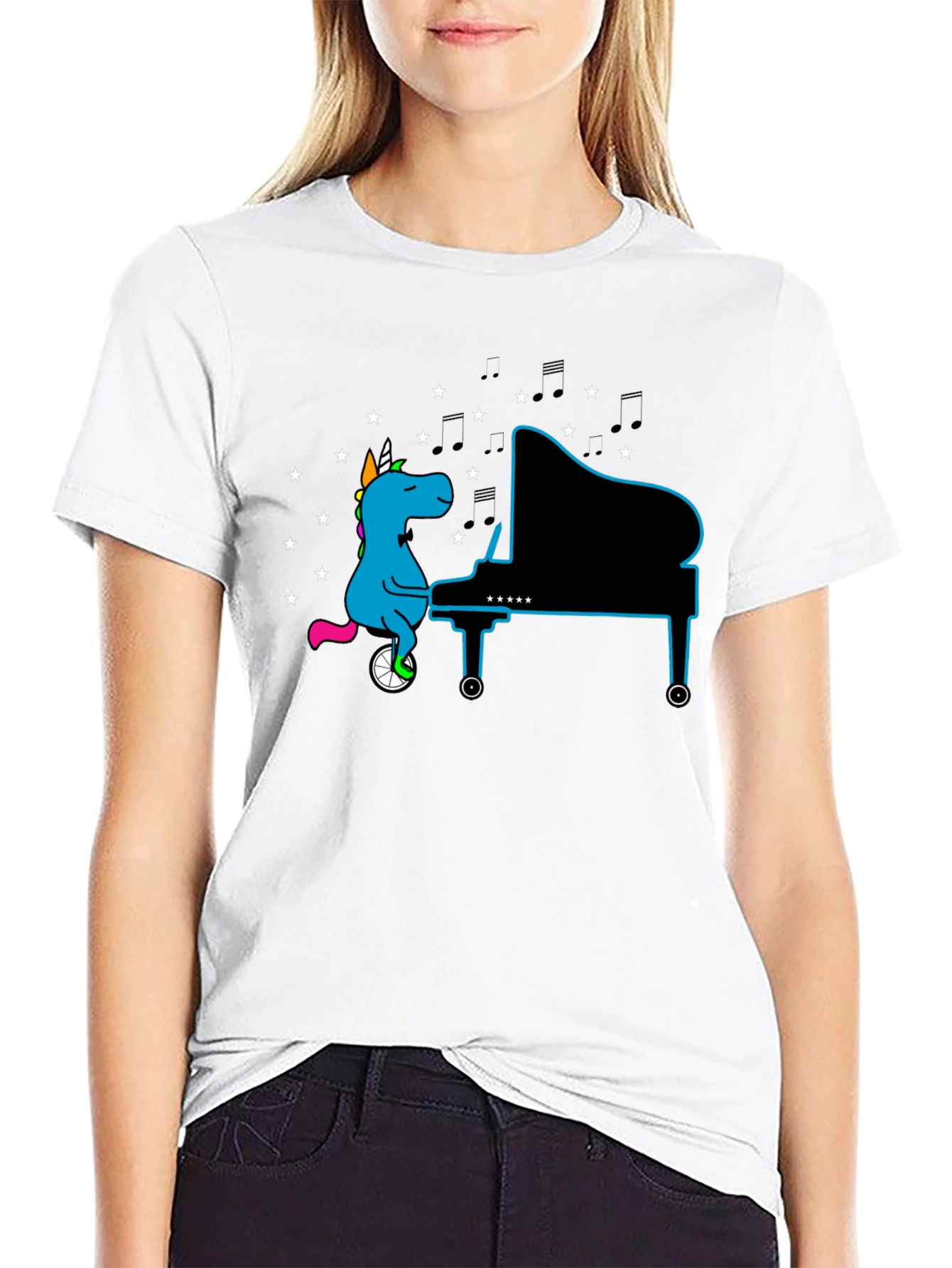 Unicorn Pianist Graphic Tee