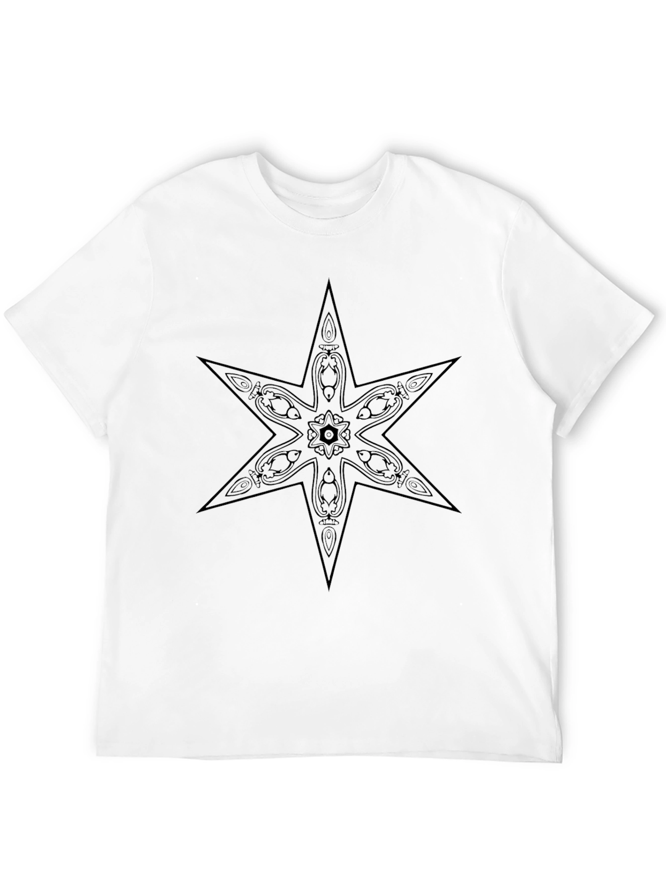 Geometric Star Graphic Black T-Shirt