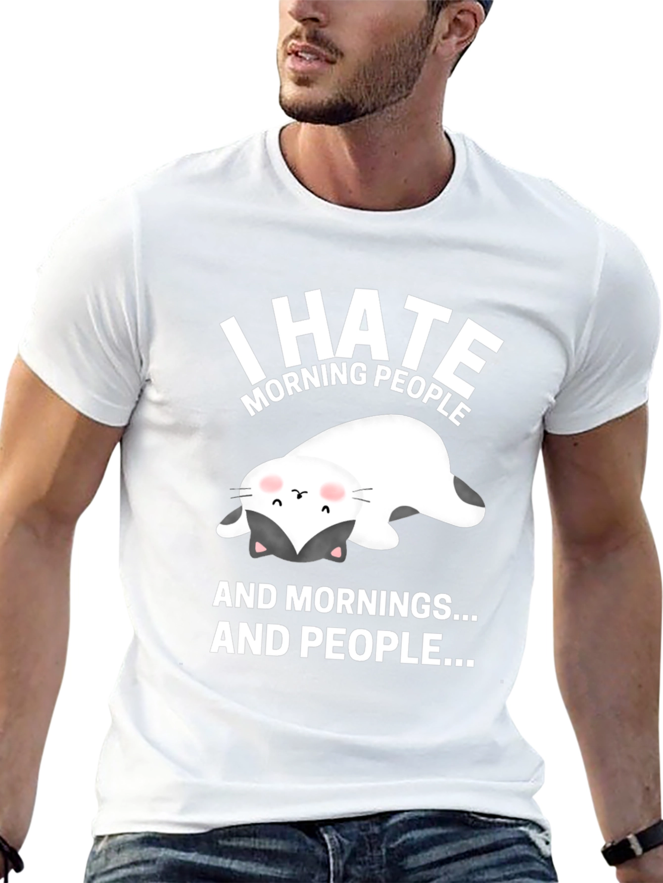 I Hate Morning People Cat T-Shirt