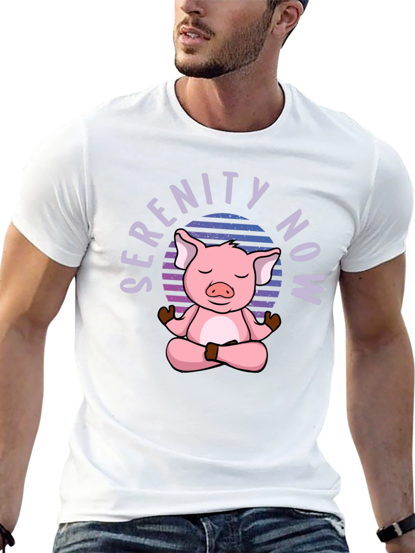 Serenity Now Pig Mens Black T-Shirt
