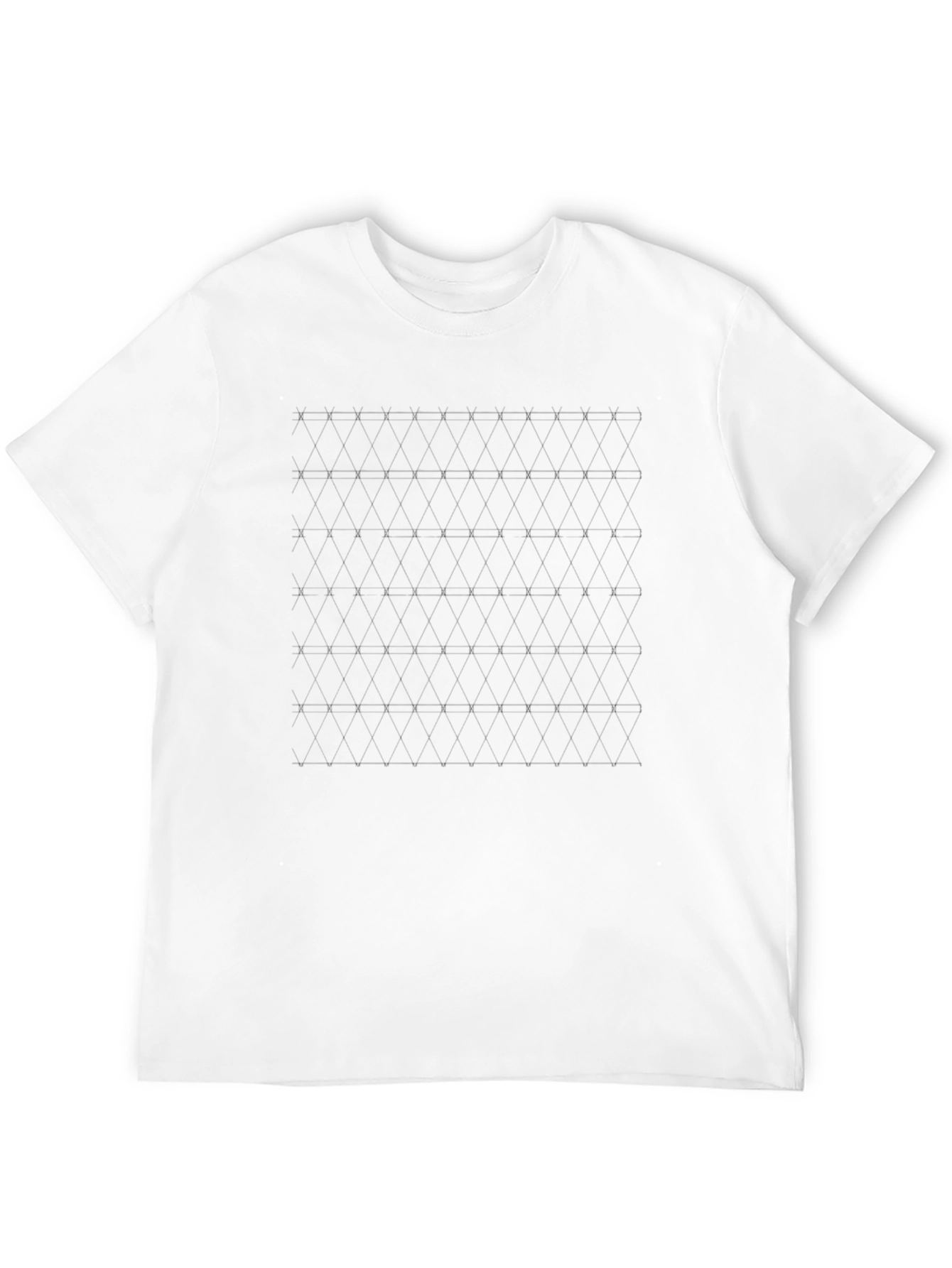 Geometric Grid Black T-Shirt