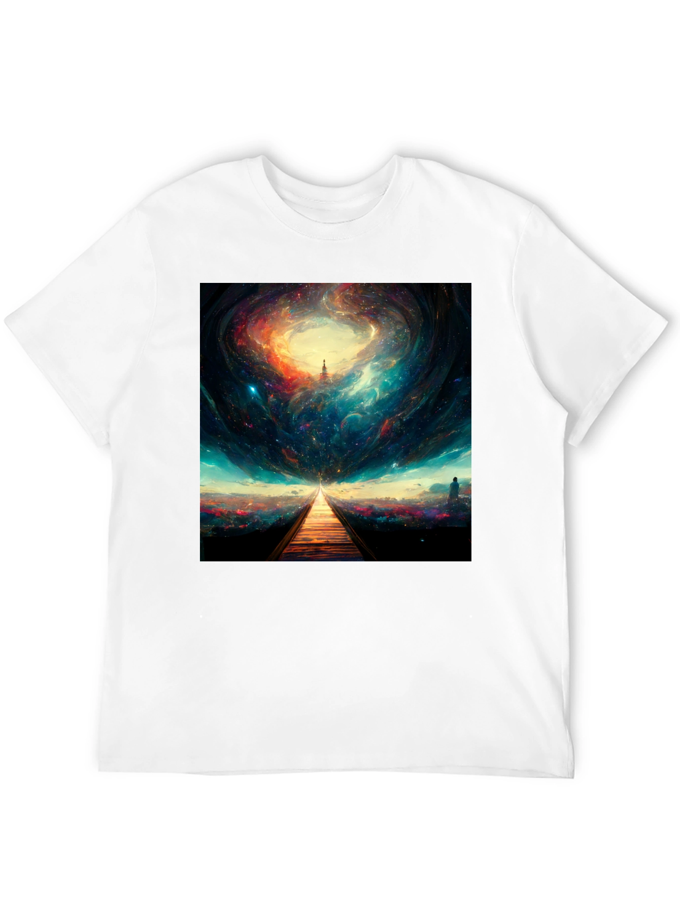 Cosmic Gateway Graphic Tee - Unisex Black T-Shirt