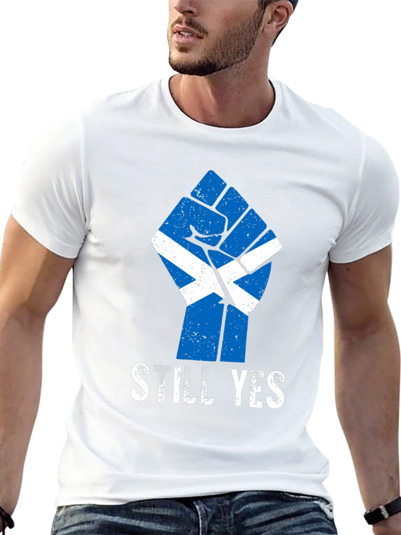 Scottish Independence Still Yes Fist Black T-Shirt