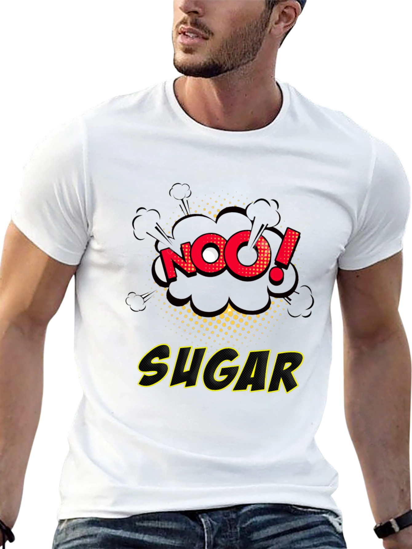 No Sugar Graphic Tee - Comic Book Style