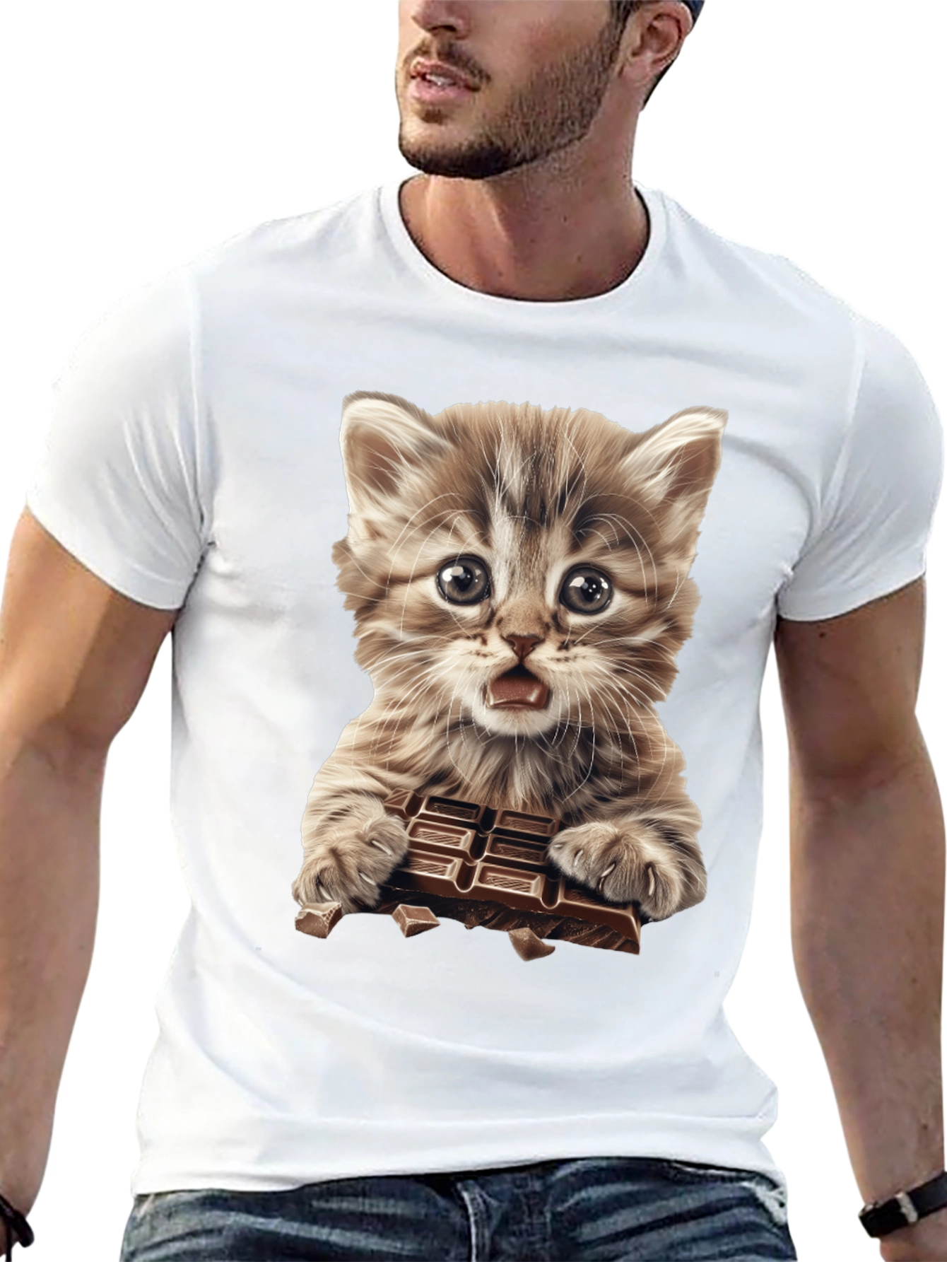 Kitten Chocolate Lover Graphic T-Shirt - Unisex