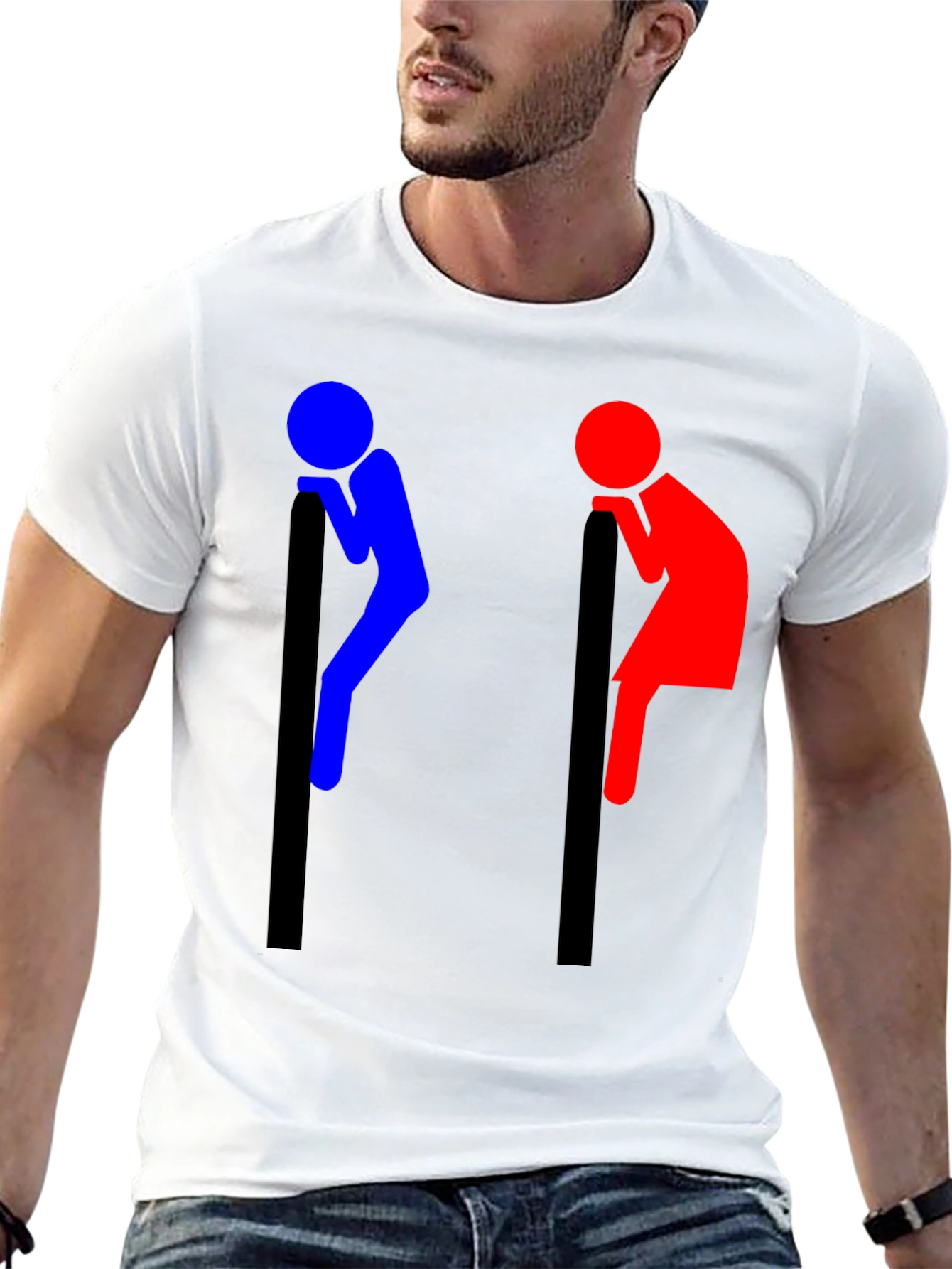 Funny Leaning People Graphic T-Shirt