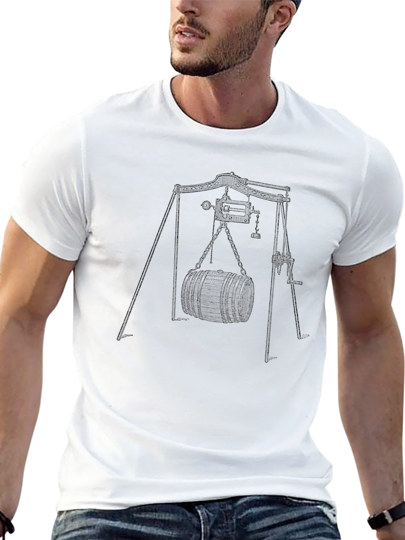 Black Graphic Tee - Winch & Barrel Design