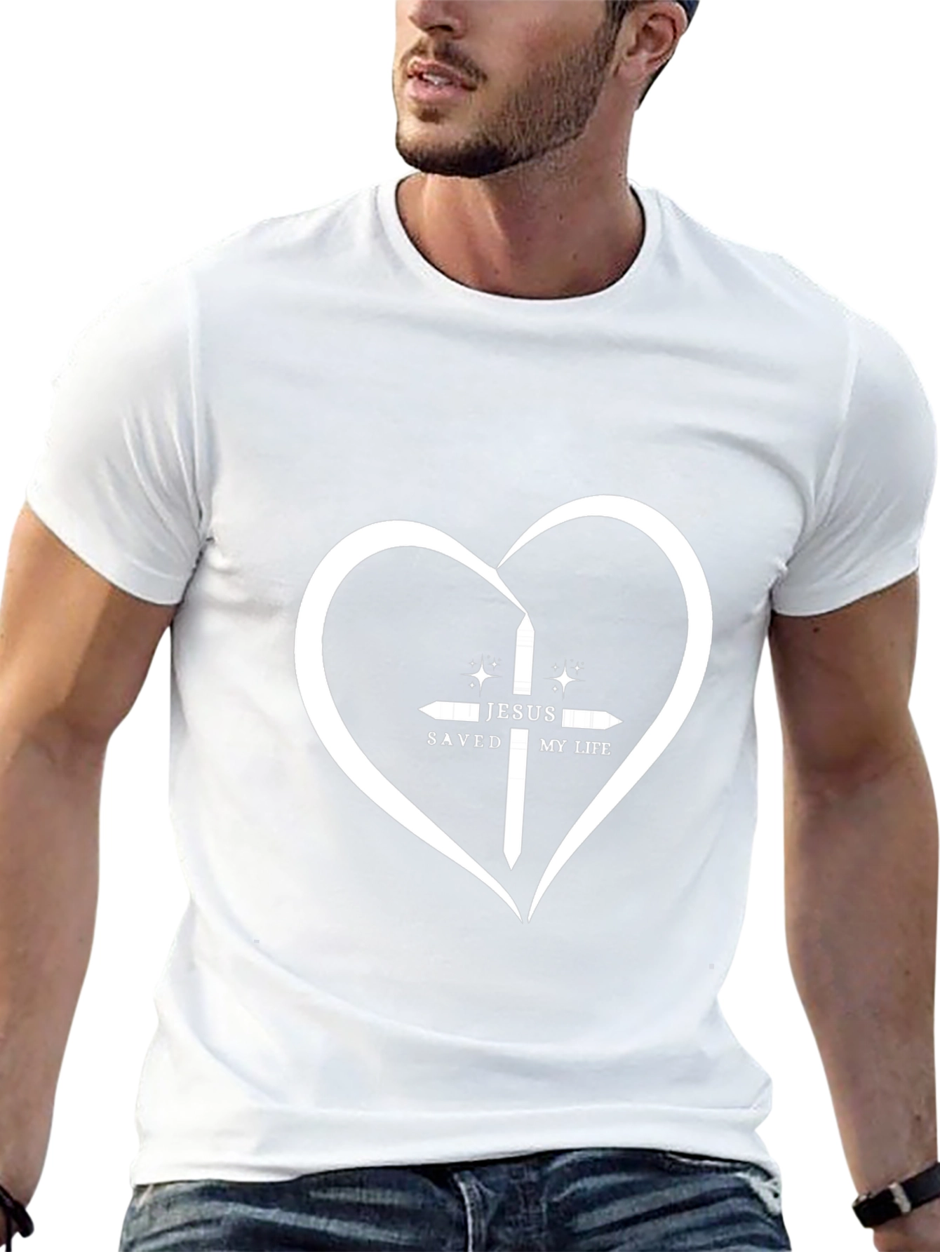 Jesus Saved My Life Heart T-Shirt - Christian Apparel