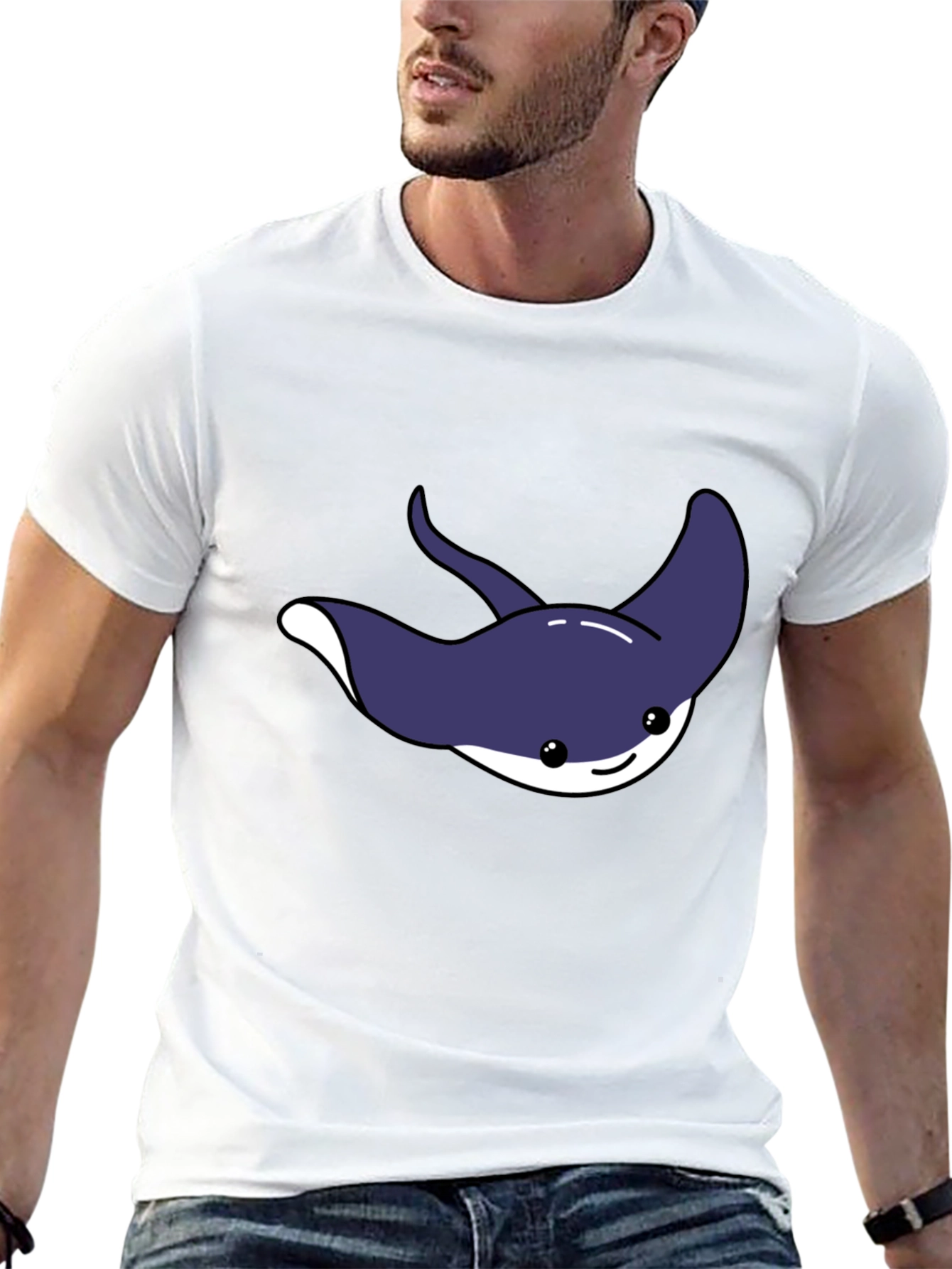 Cute Cartoon Stingray Graphic Tee