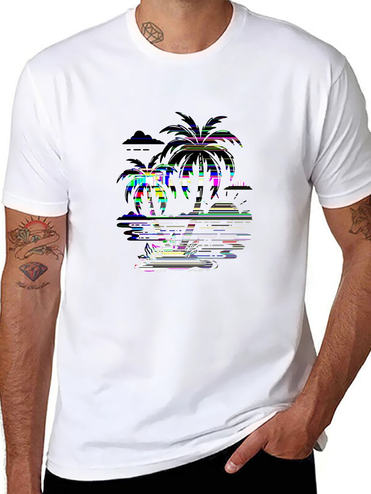 Summer Vibes Tee – Palm tree sunset