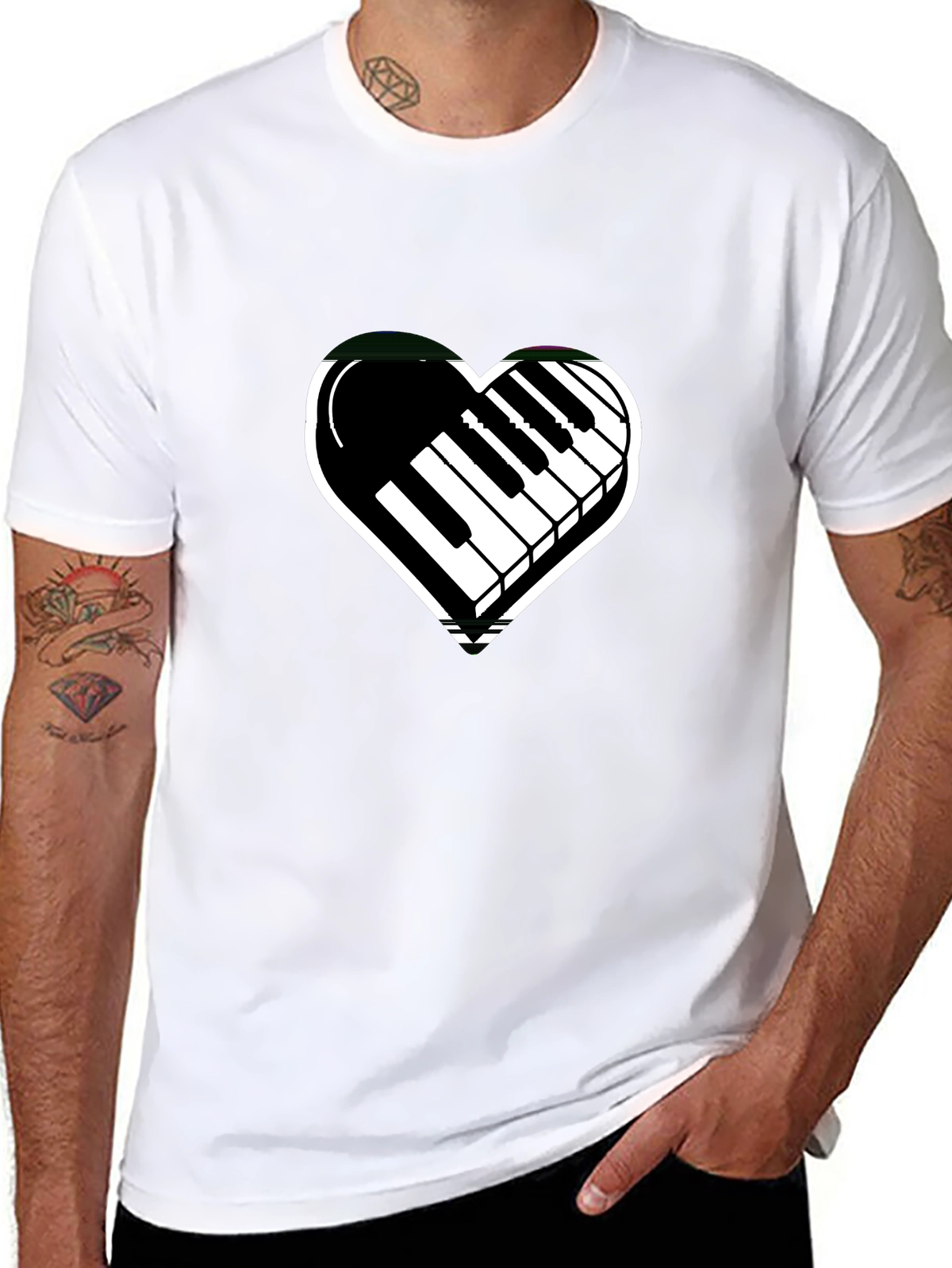 Vibes Music Tee – Piano keys heart