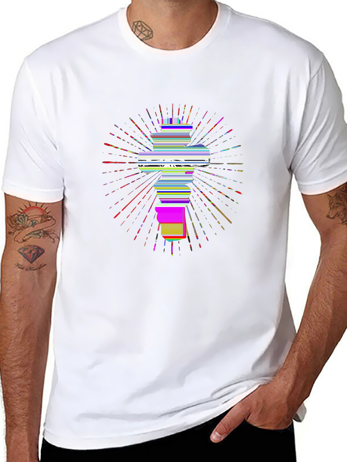 Faith Over Fear Tee – Cross with light