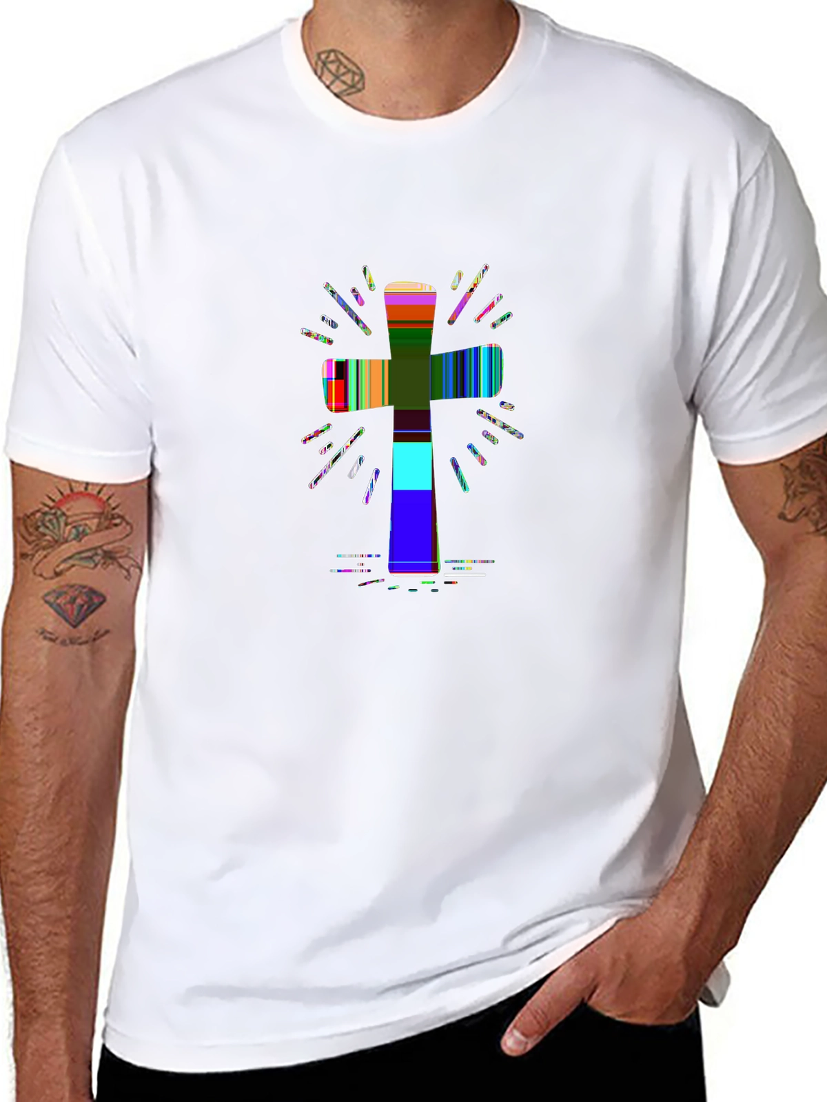 Faith Over Fear Tee – Cross with light