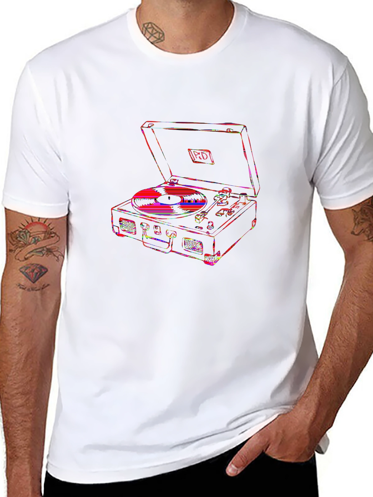 Vibes Music Tee – Record player vintage